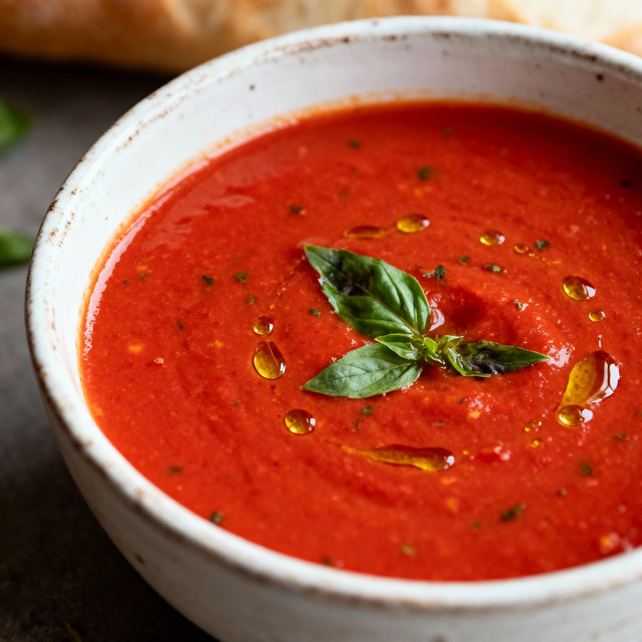 Roasted Tomato Basil Soup finished