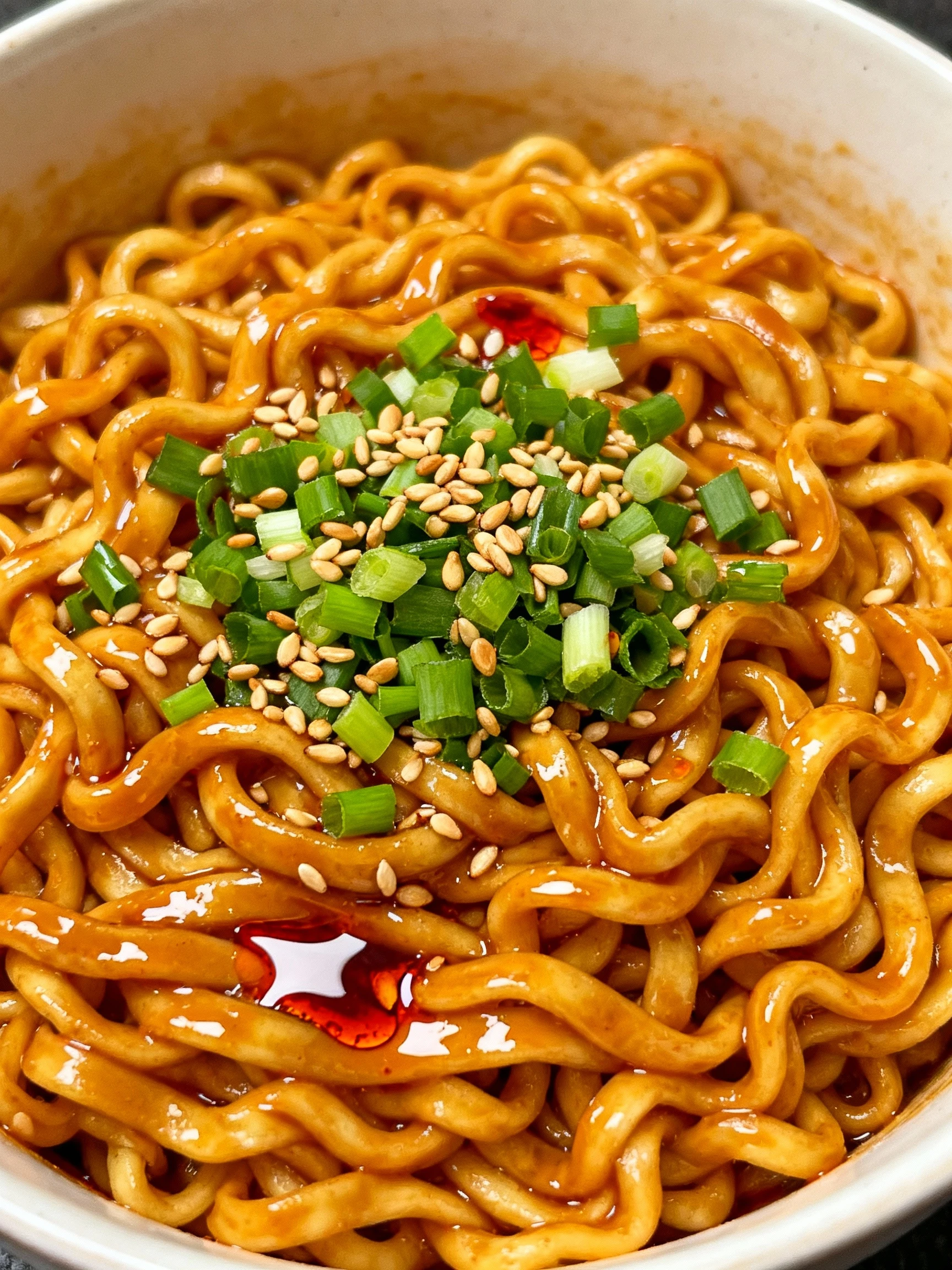 Viral 10 Minute Chili Peanut Noodles!? Lets Try It! #fypシ #recipe finished