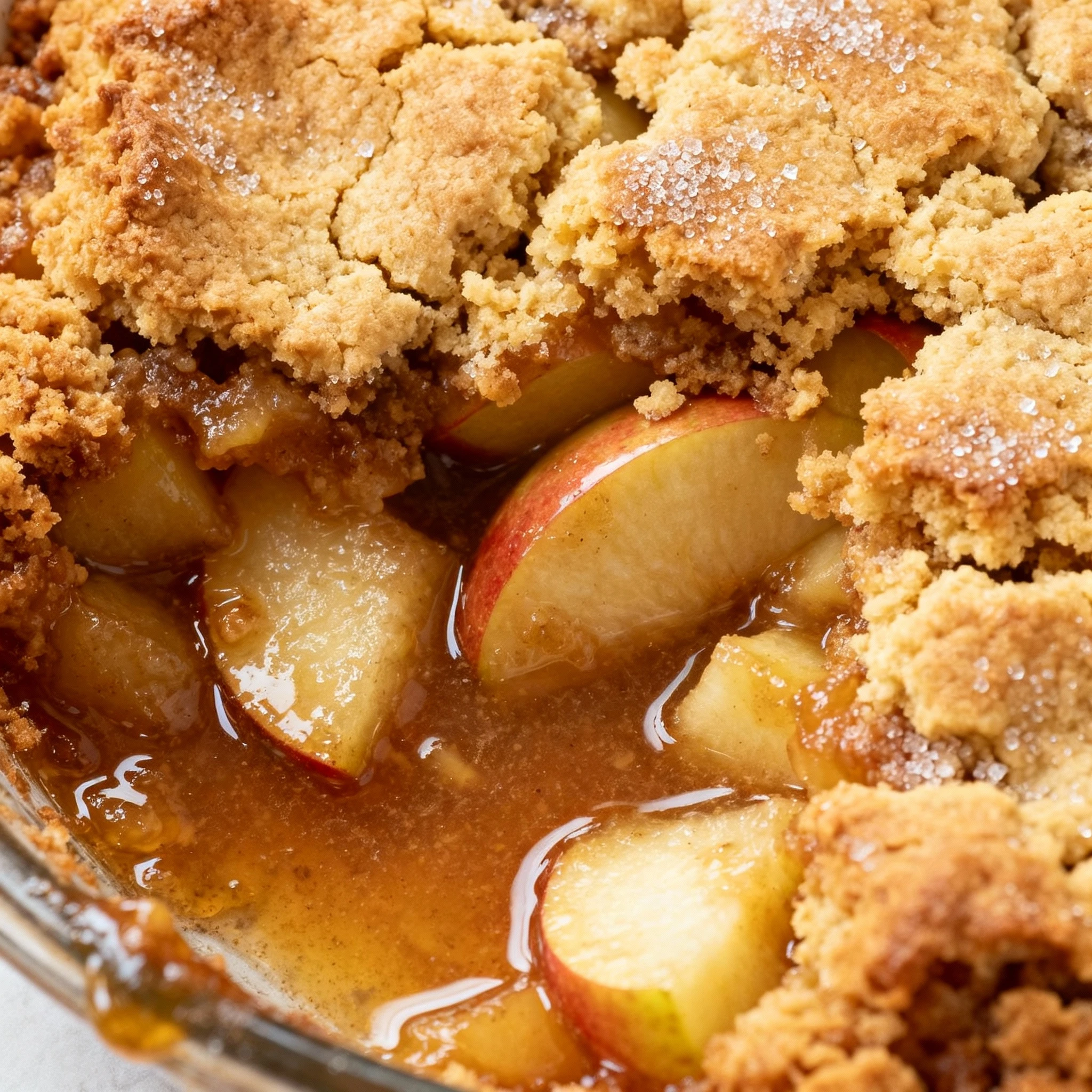 Apple Cobbler with cake mix finished