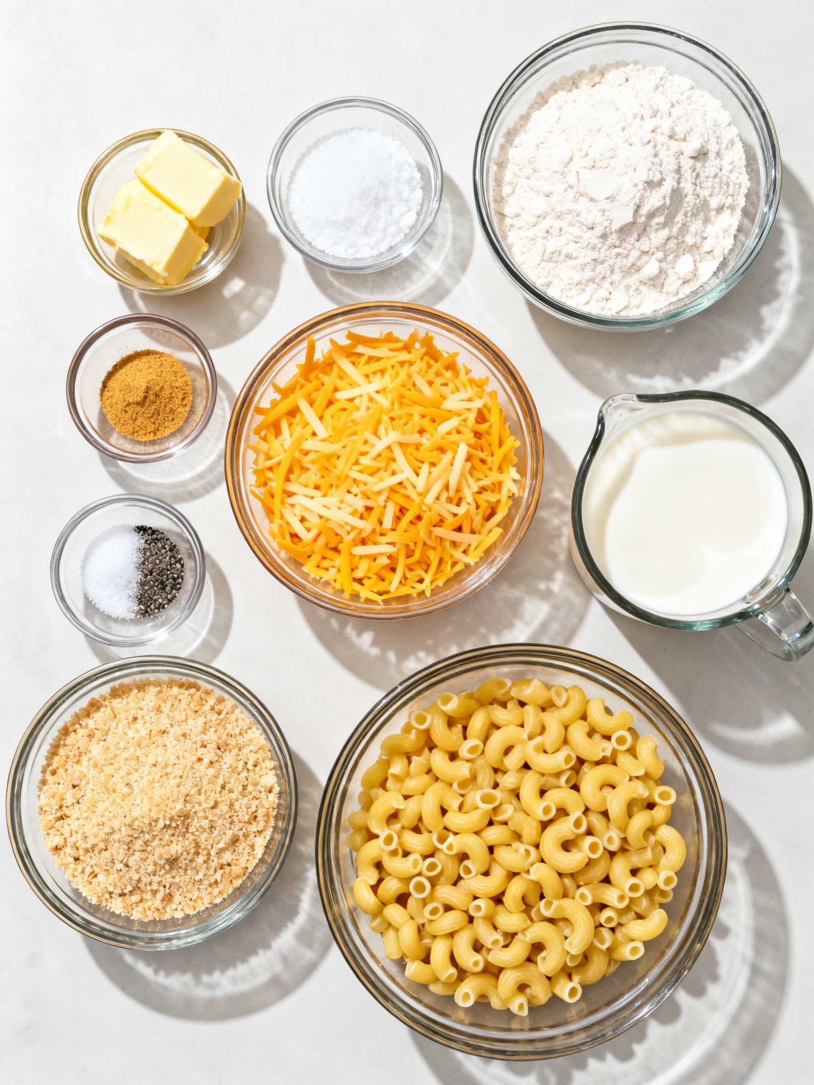 Baked Macaroni and Cheese ingredients