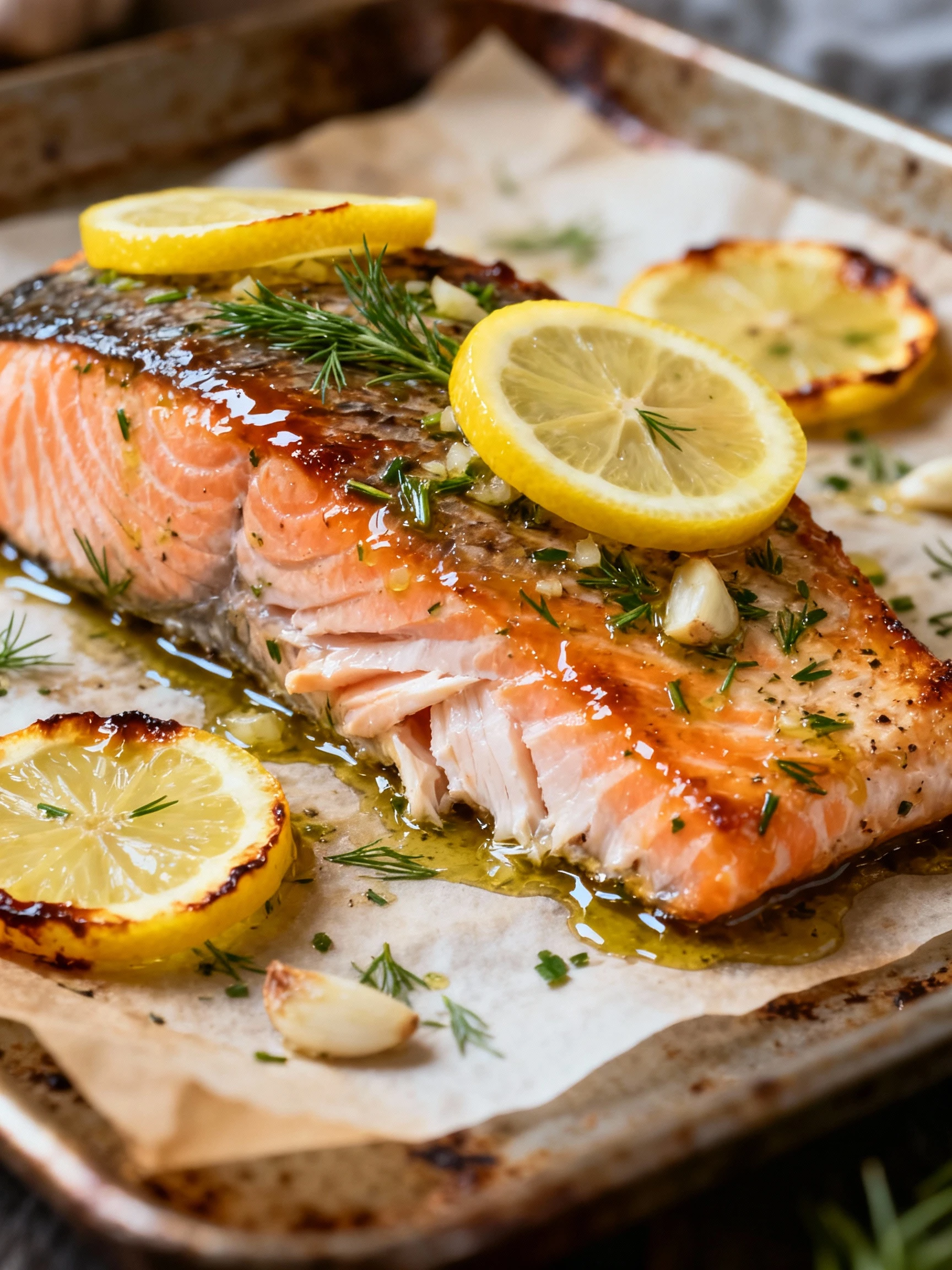 Baked Salmon with Lemon finished