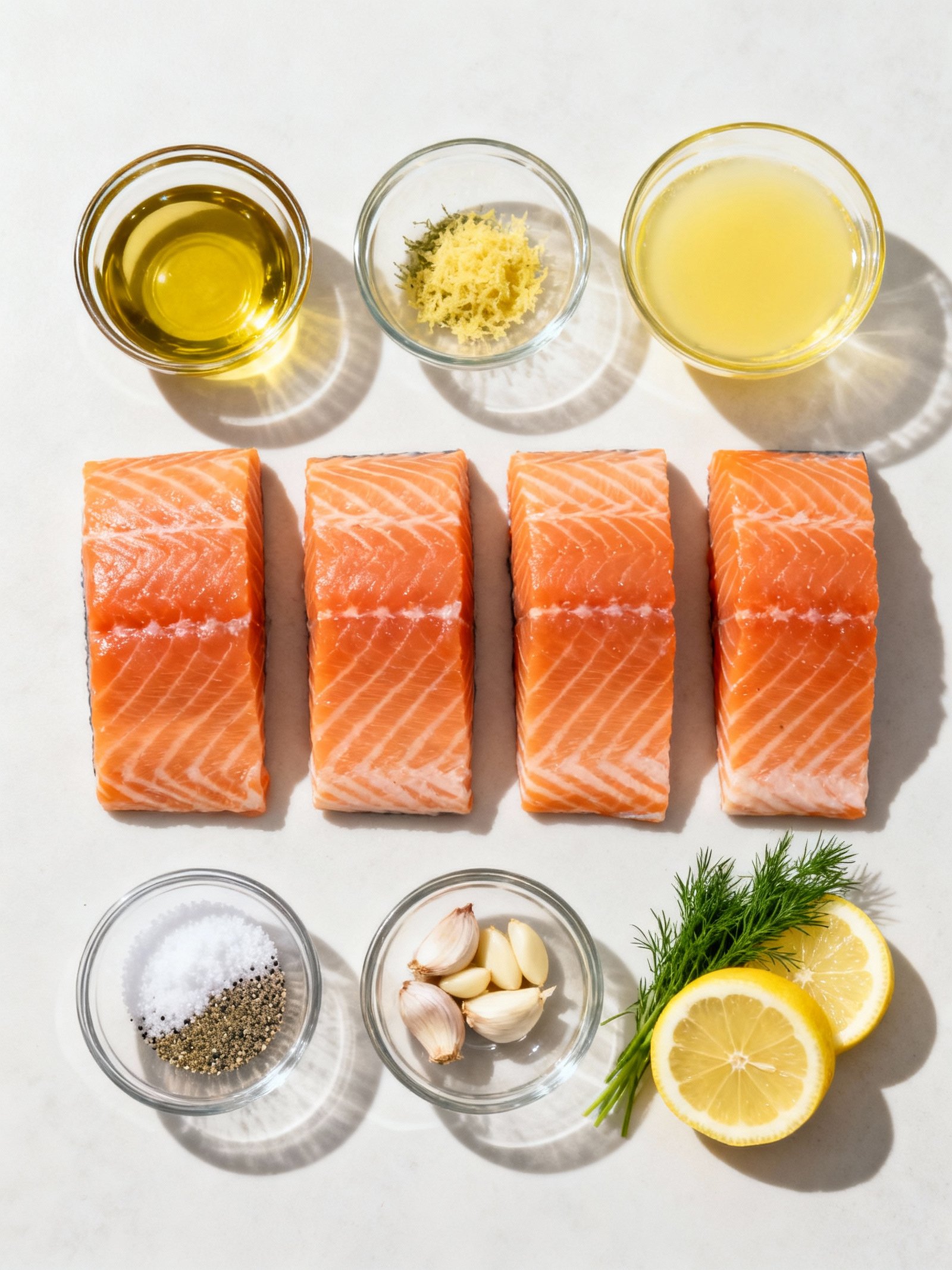 Baked Salmon with Lemon ingredients