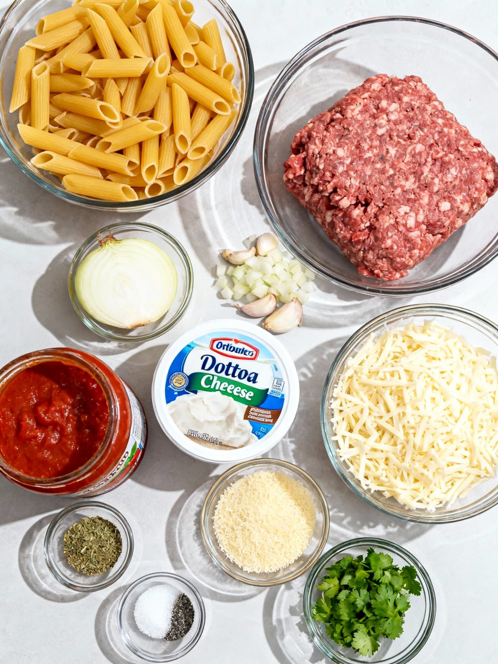 Baked Ziti ingredients