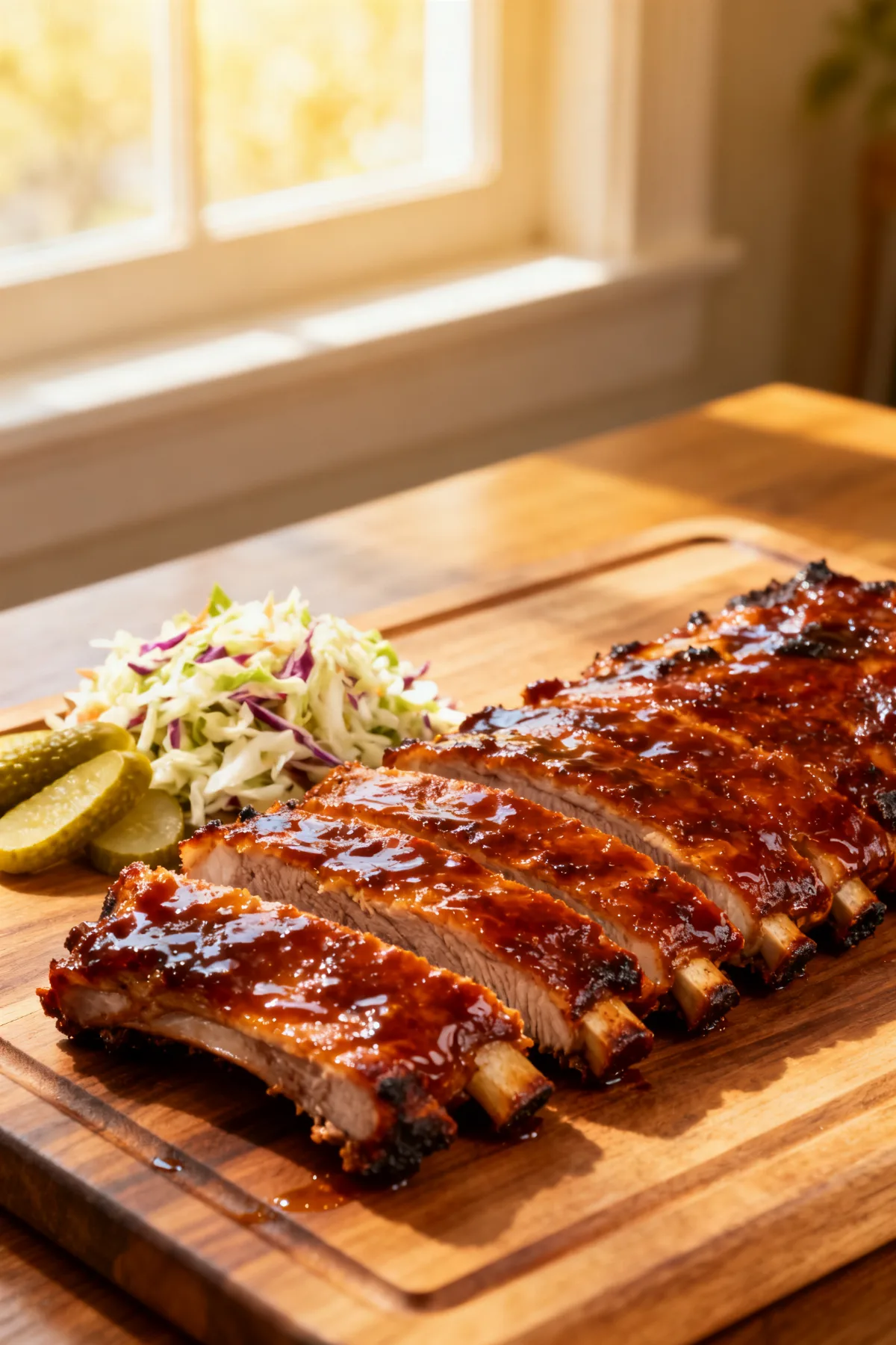 Oven BBQ Baby Back Ribs with Honey Glaze