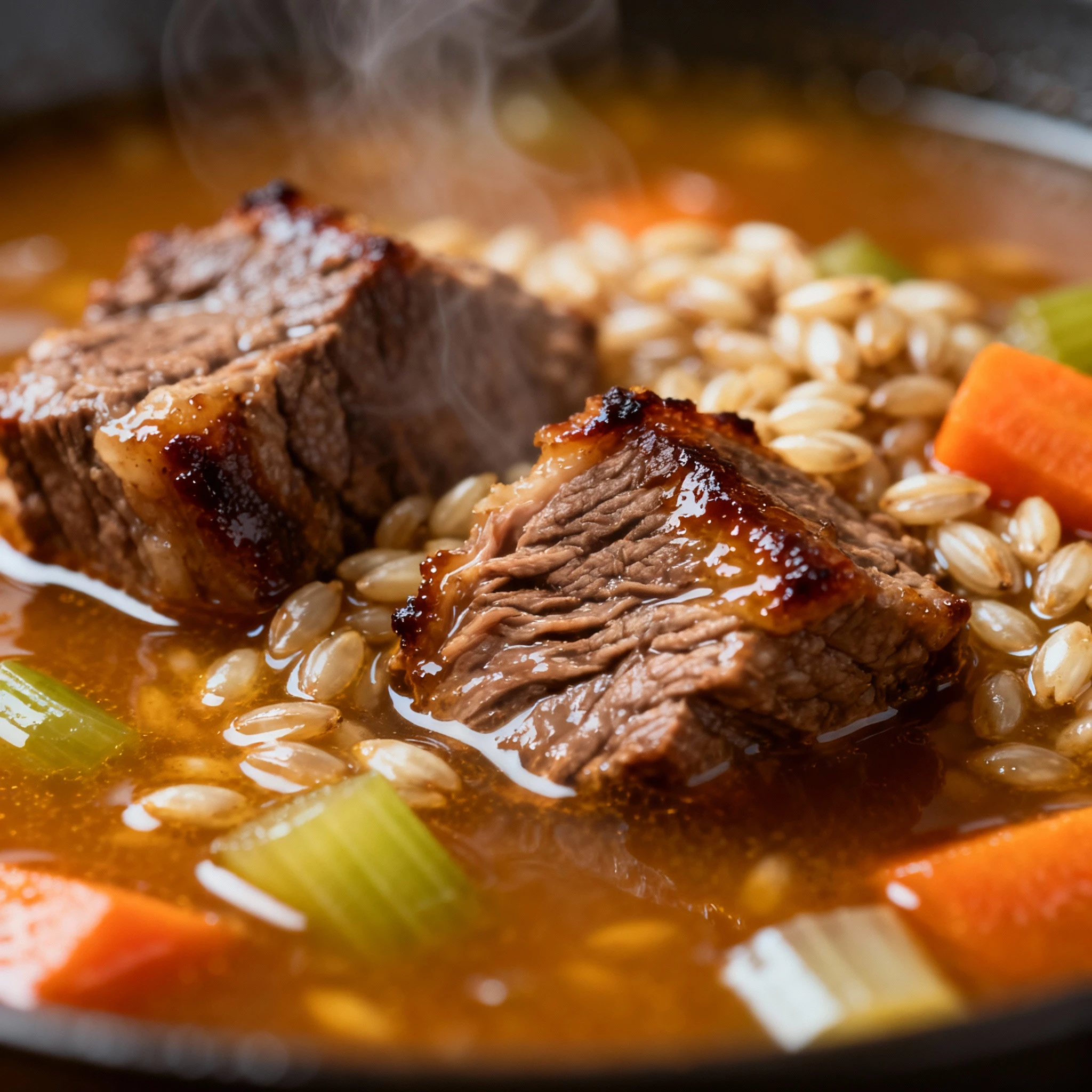 Beef Barley Soup finished