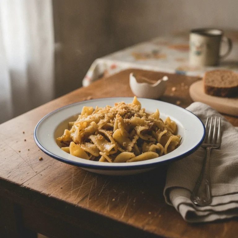 Depression era Cabbage and Noodles (Haluski)
