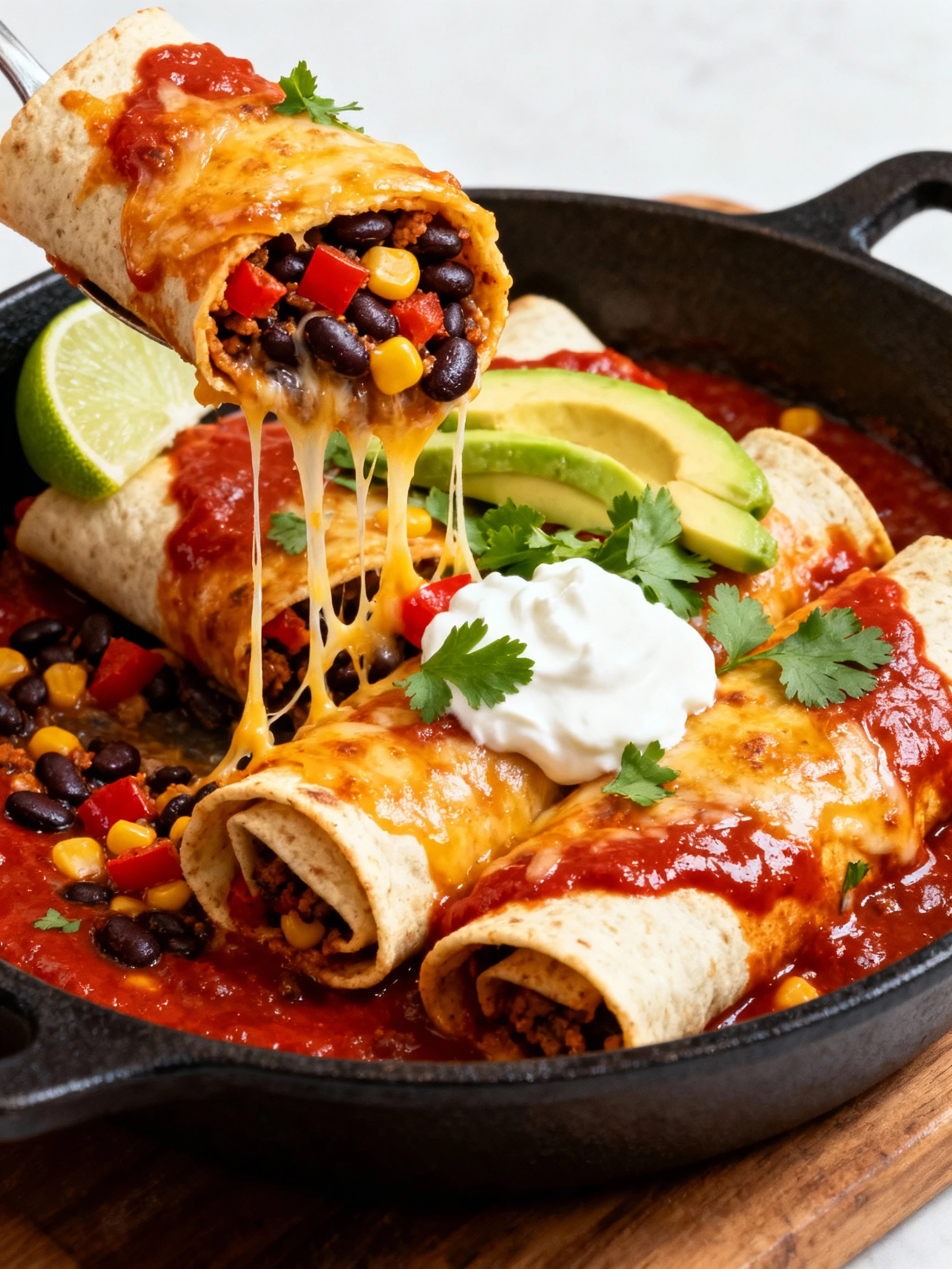 Black Bean Enchiladas finished