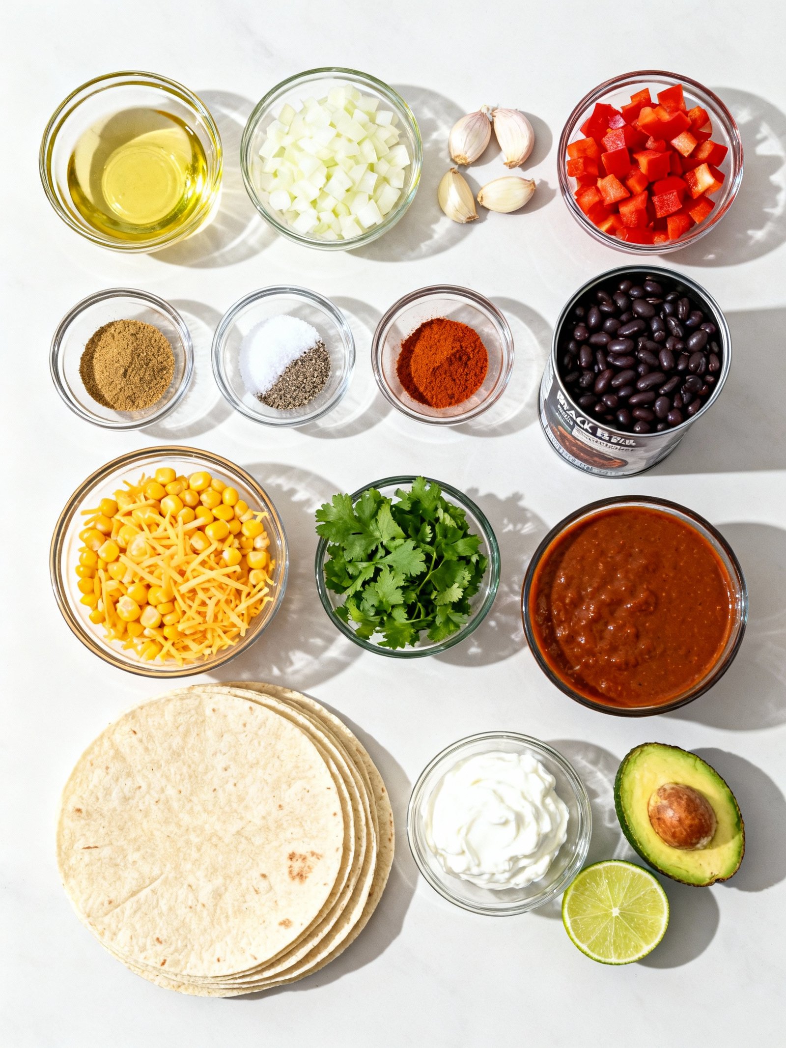 Black Bean Enchiladas ingredients