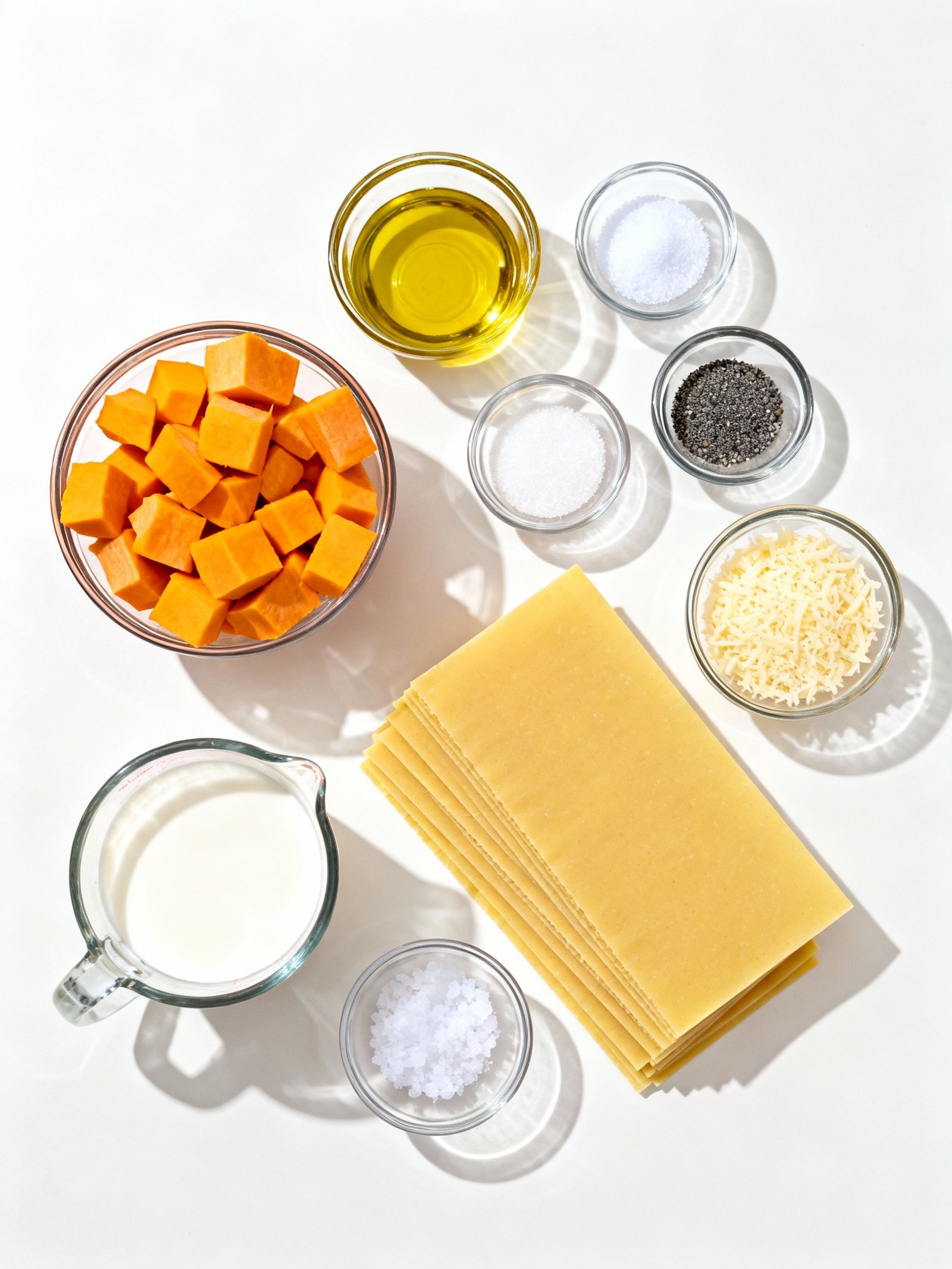 Butternut Squash Lasagna ingredients