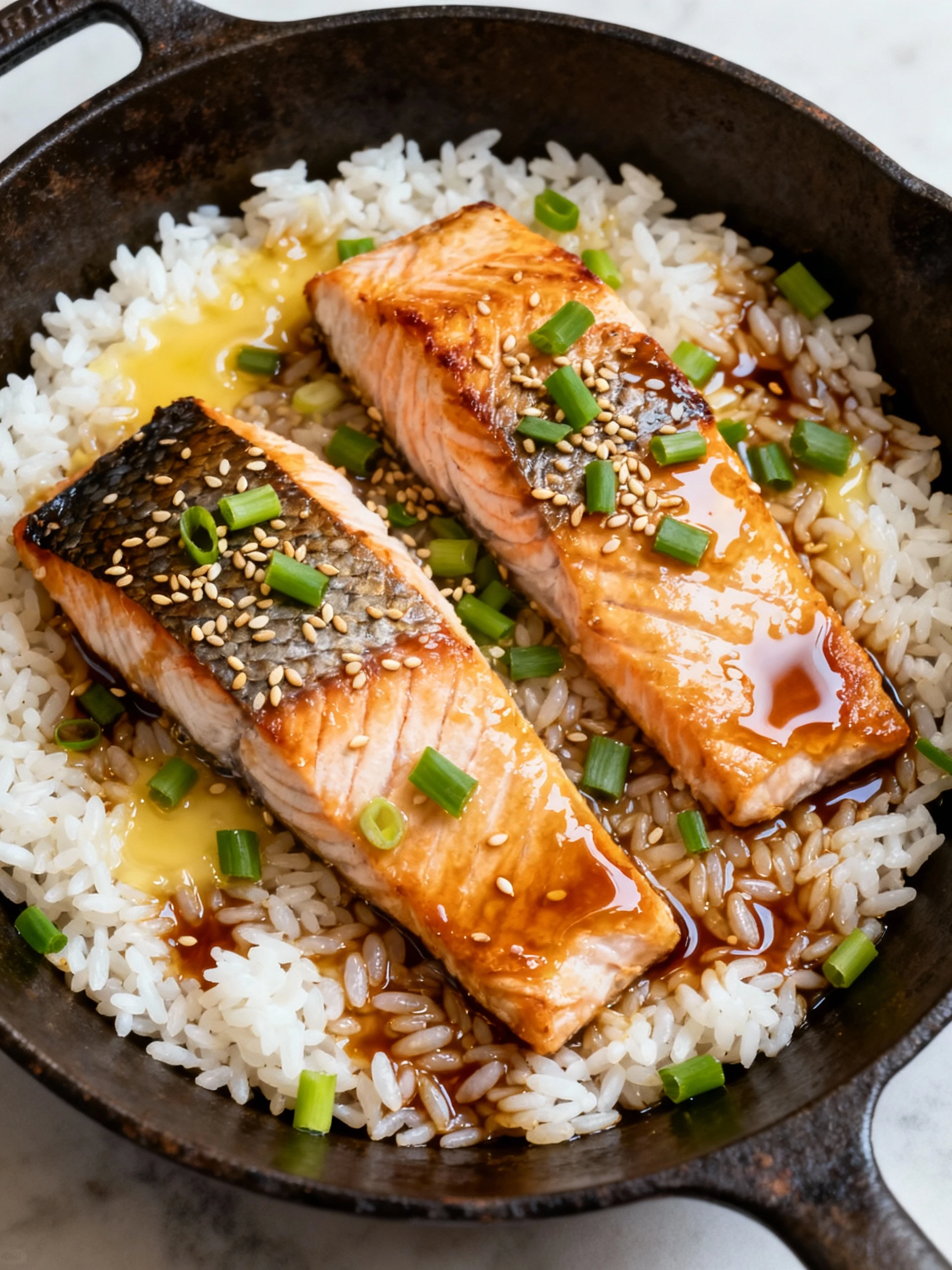 Buttery Salmon Rice (one pot recipe!) finished