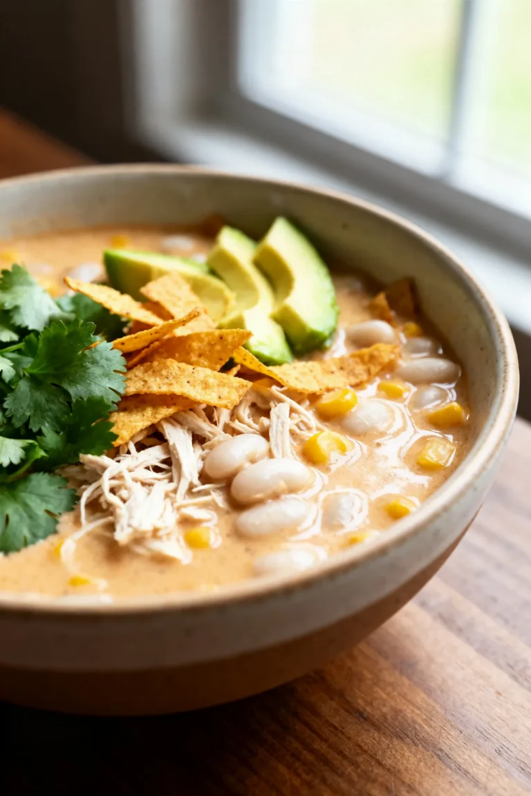 Cajun White Chicken Chili in the Crockpot