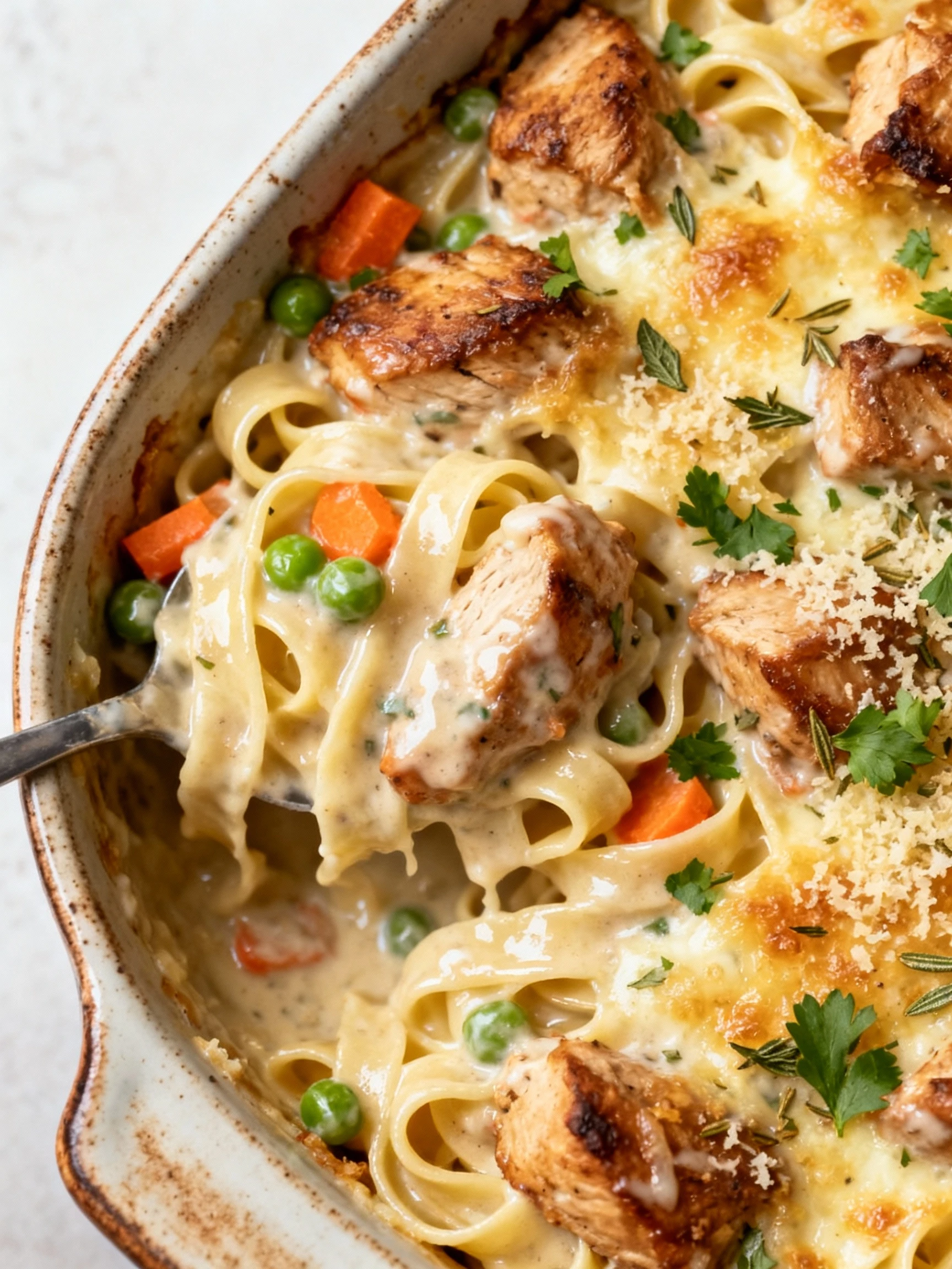 Chicken Alfredo Bake finished