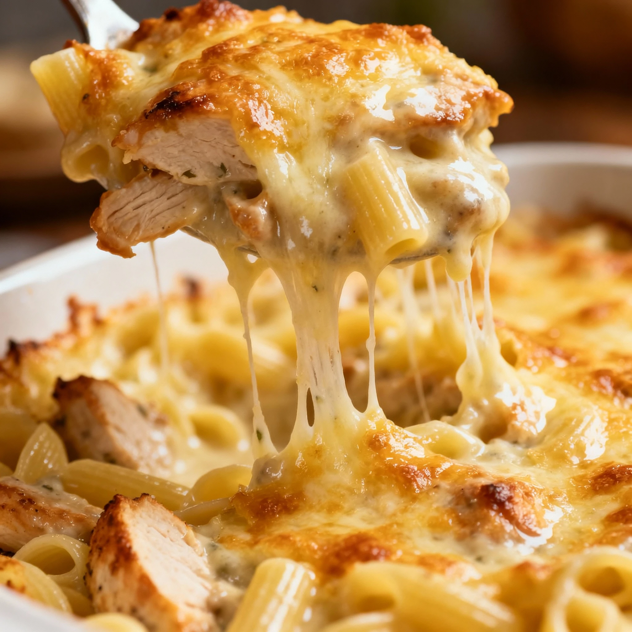 Chicken Alfredo Bake finished