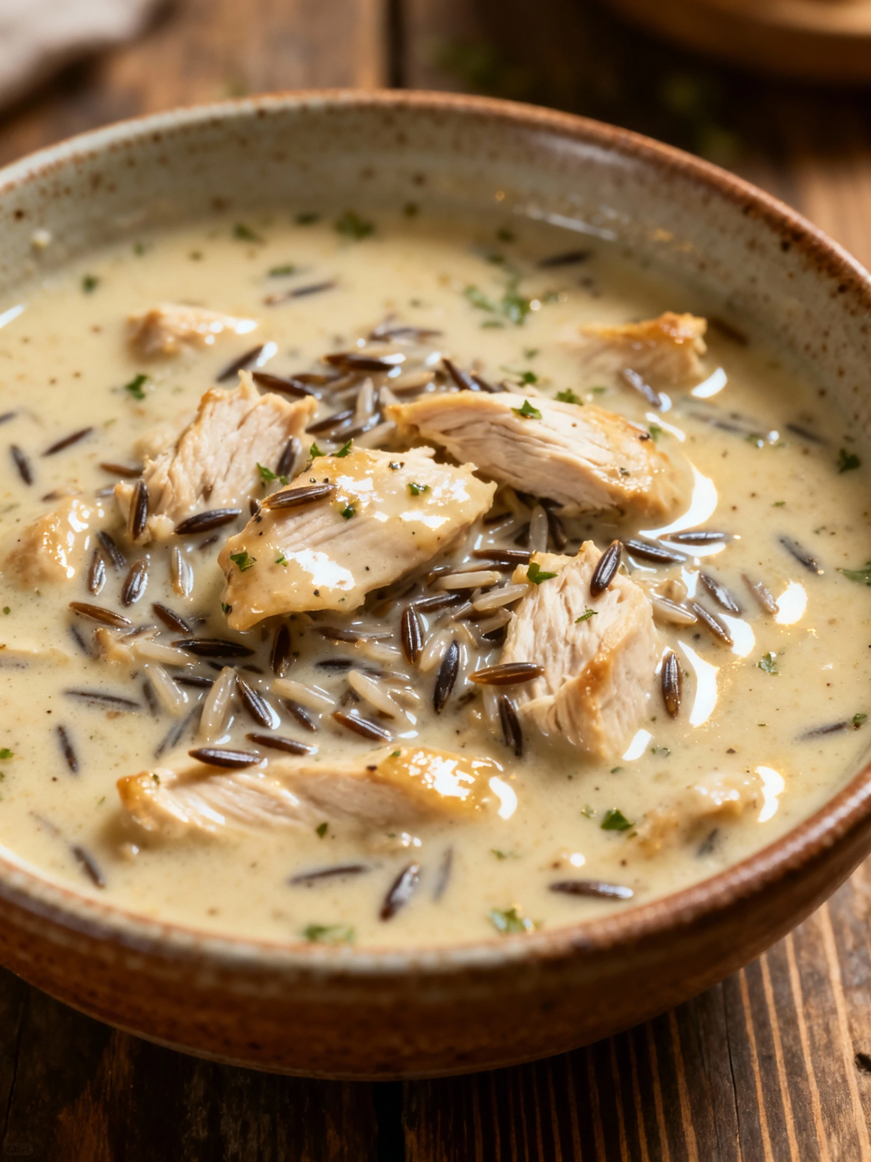 Chicken and Wild Rice Soup finished
