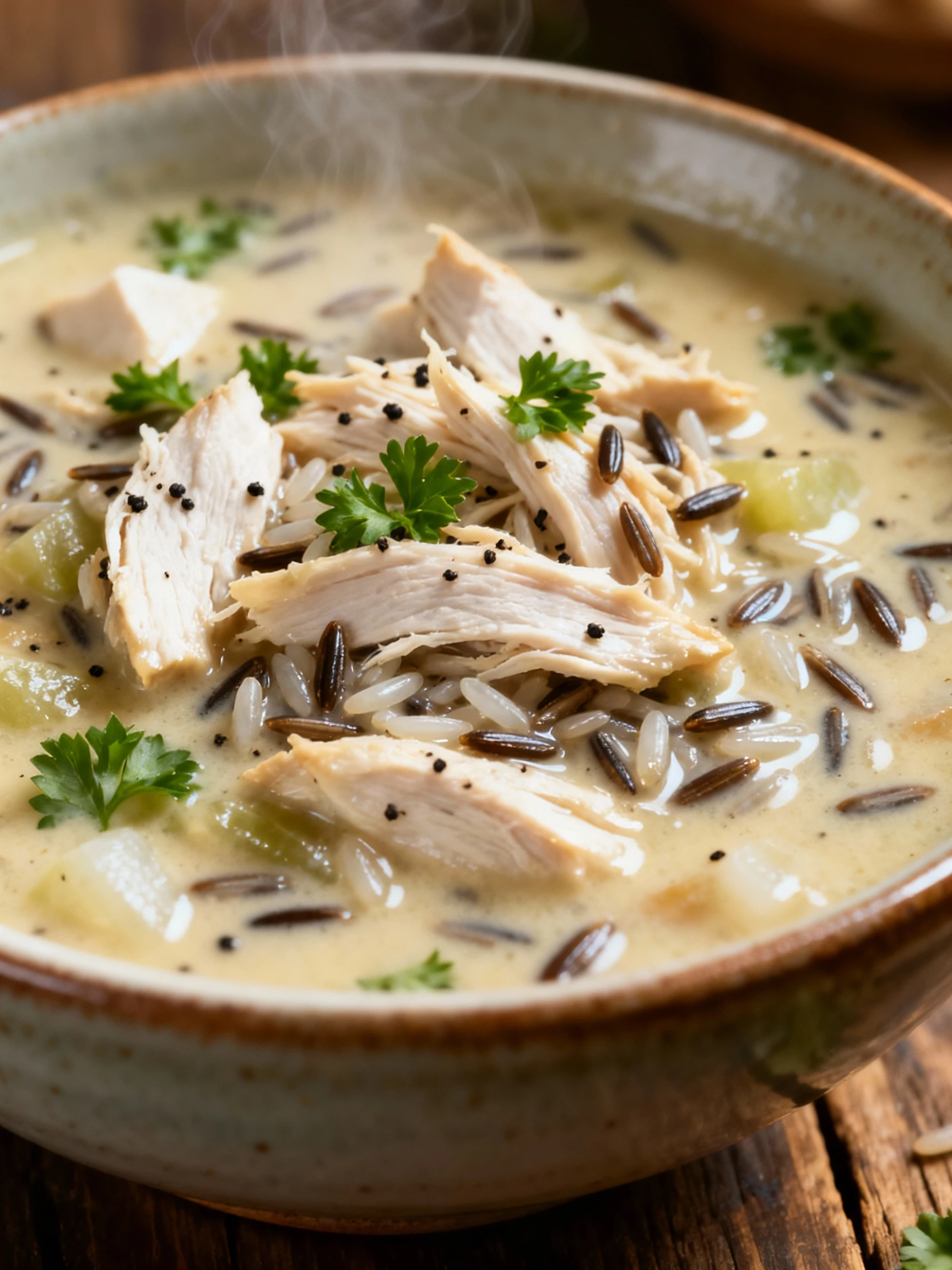 Chicken and Wild Rice Soup finished