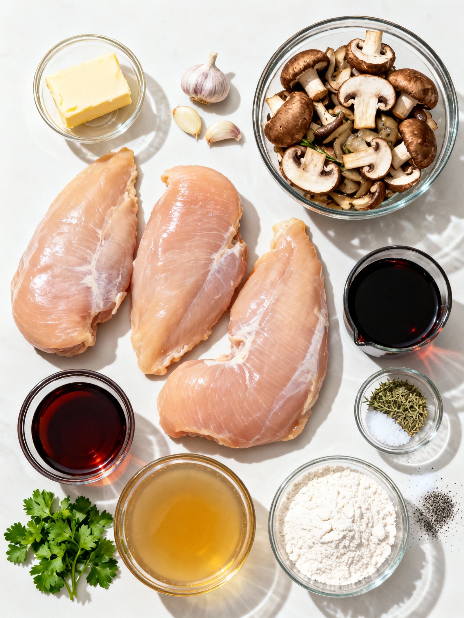 Chicken Marsala ingredients