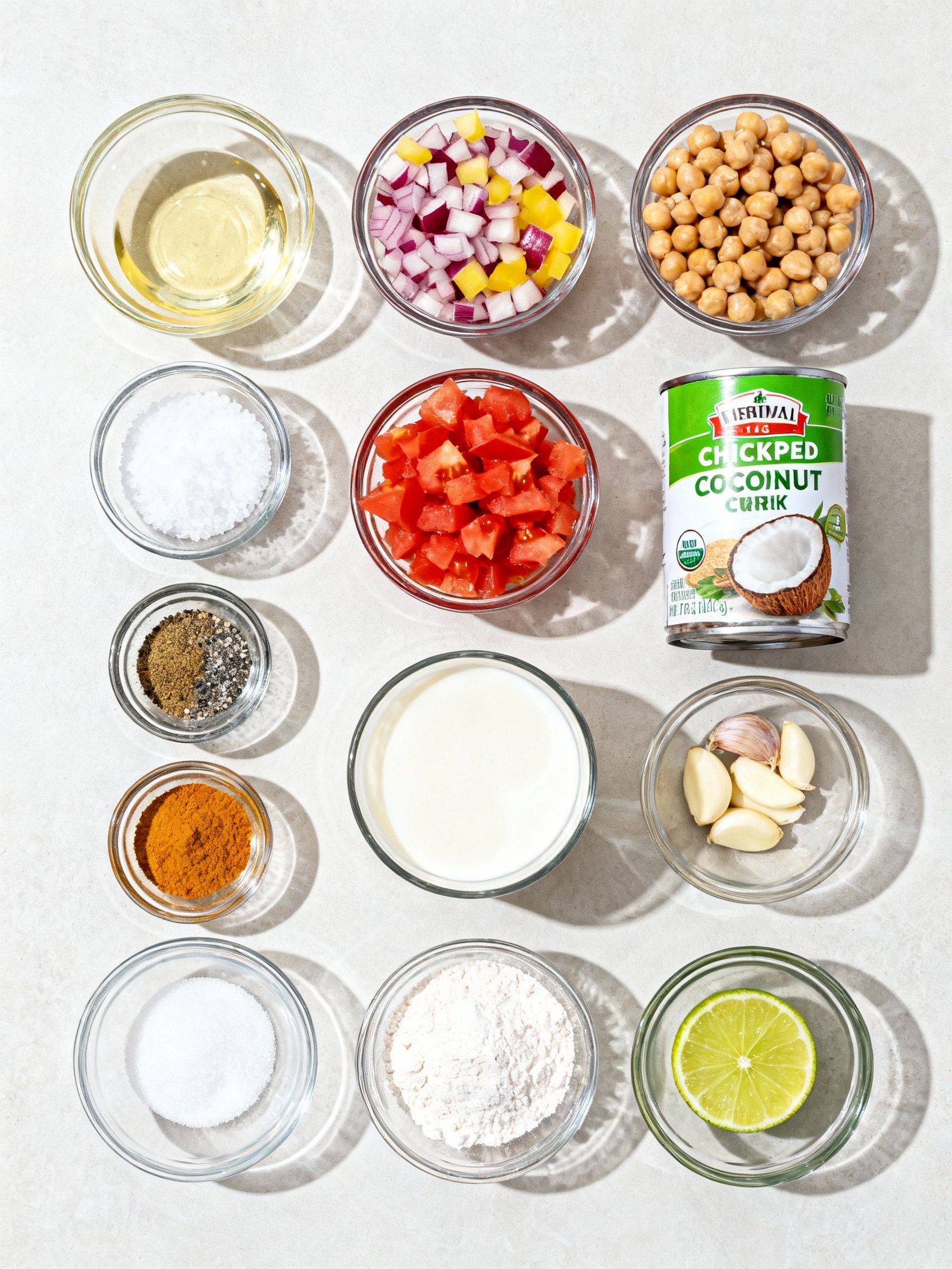 Chickpea Coconut Curry ingredients