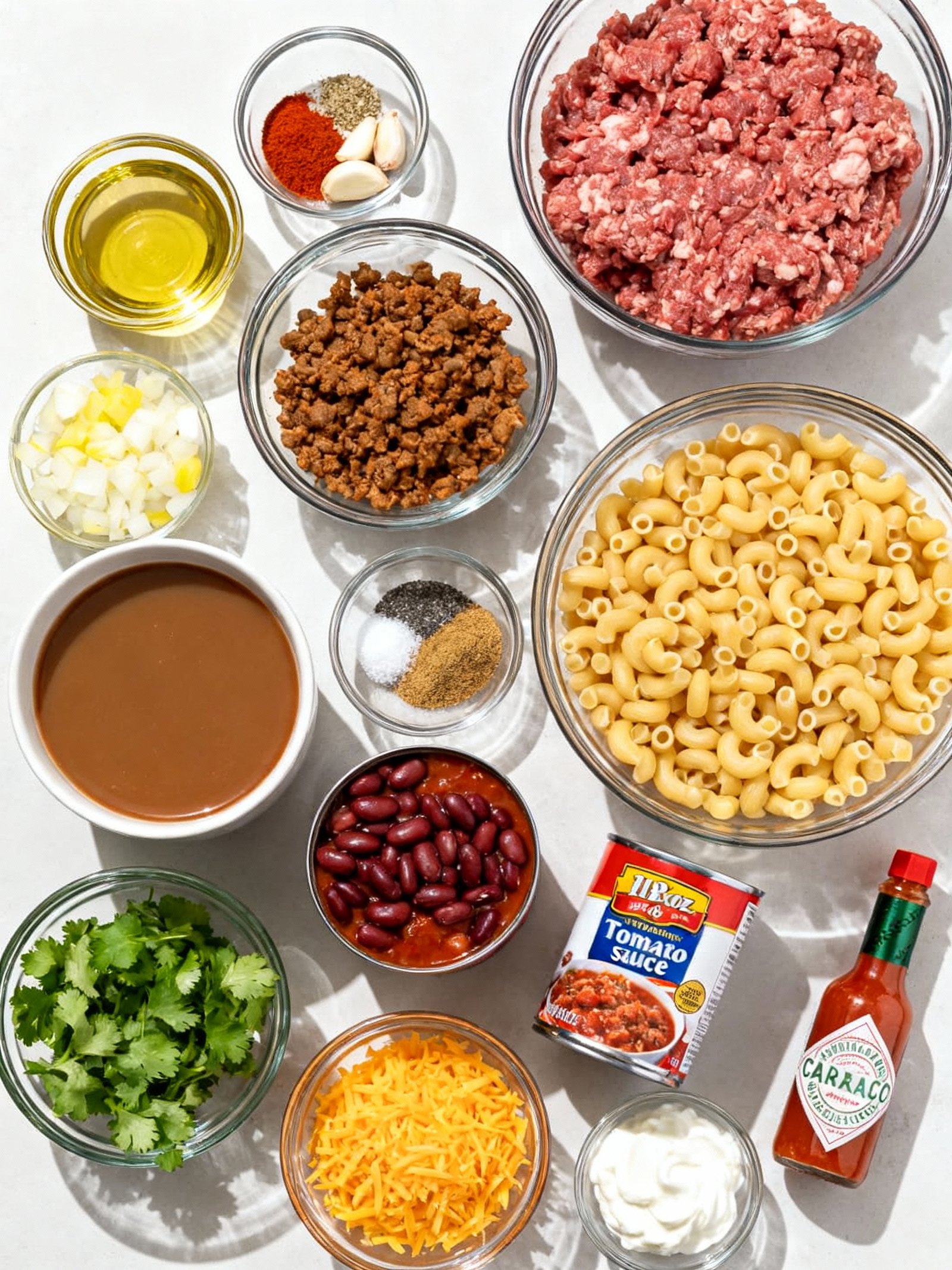 Chili Mac ingredients