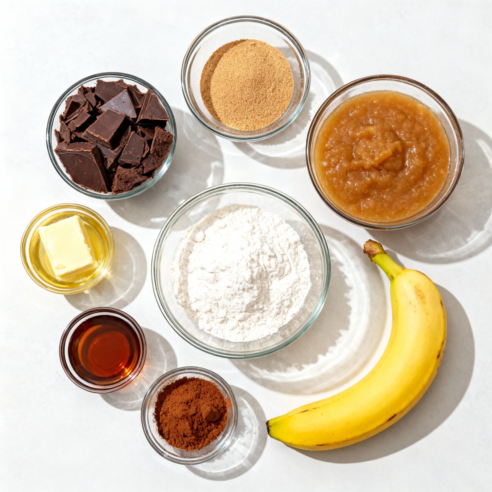 This one-bowl Chocolate Banana Applesauce Cake is made without oil or butter and is perfect for snacking ingredients