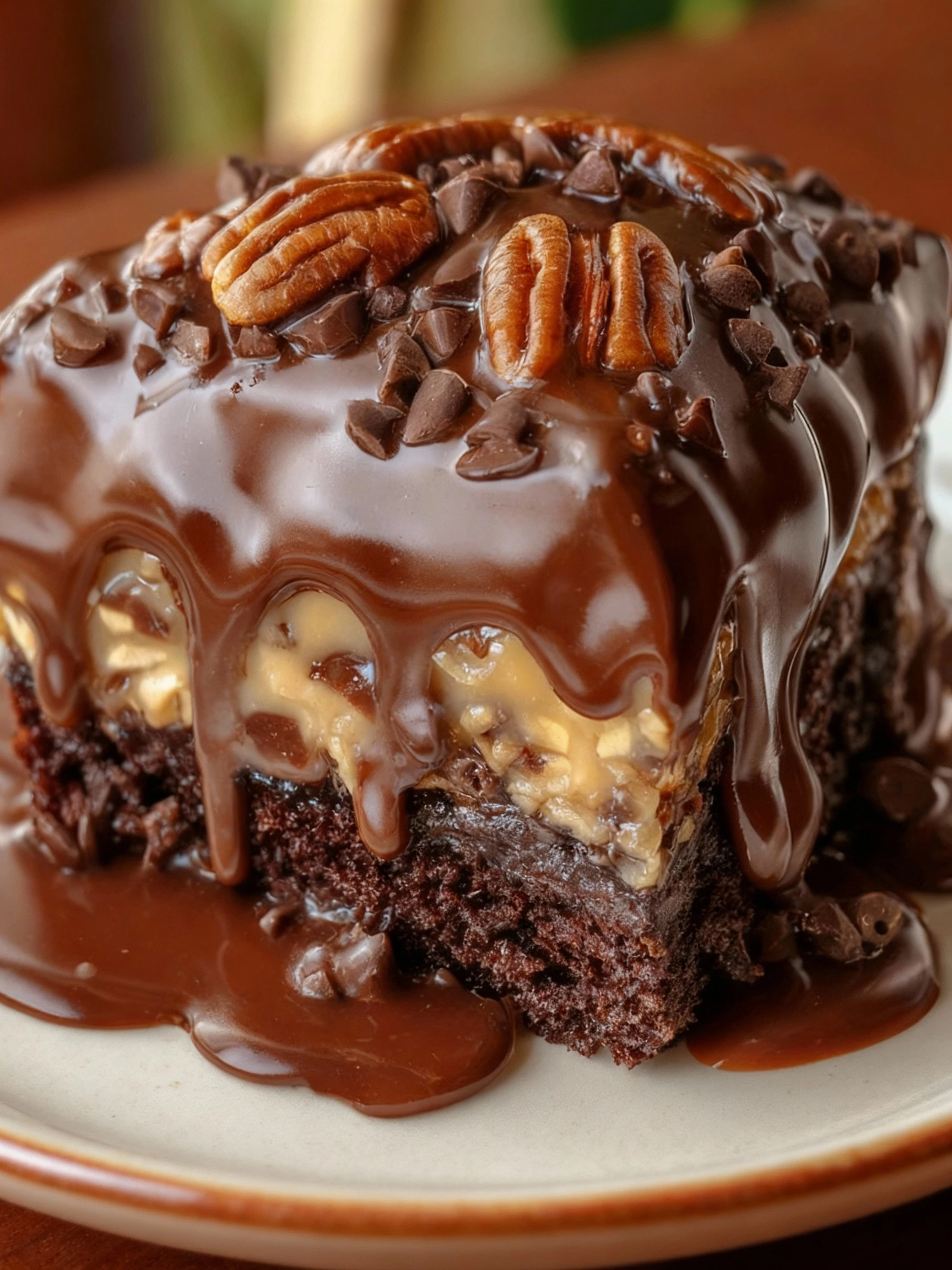 Chocolate Turtle Cake finished