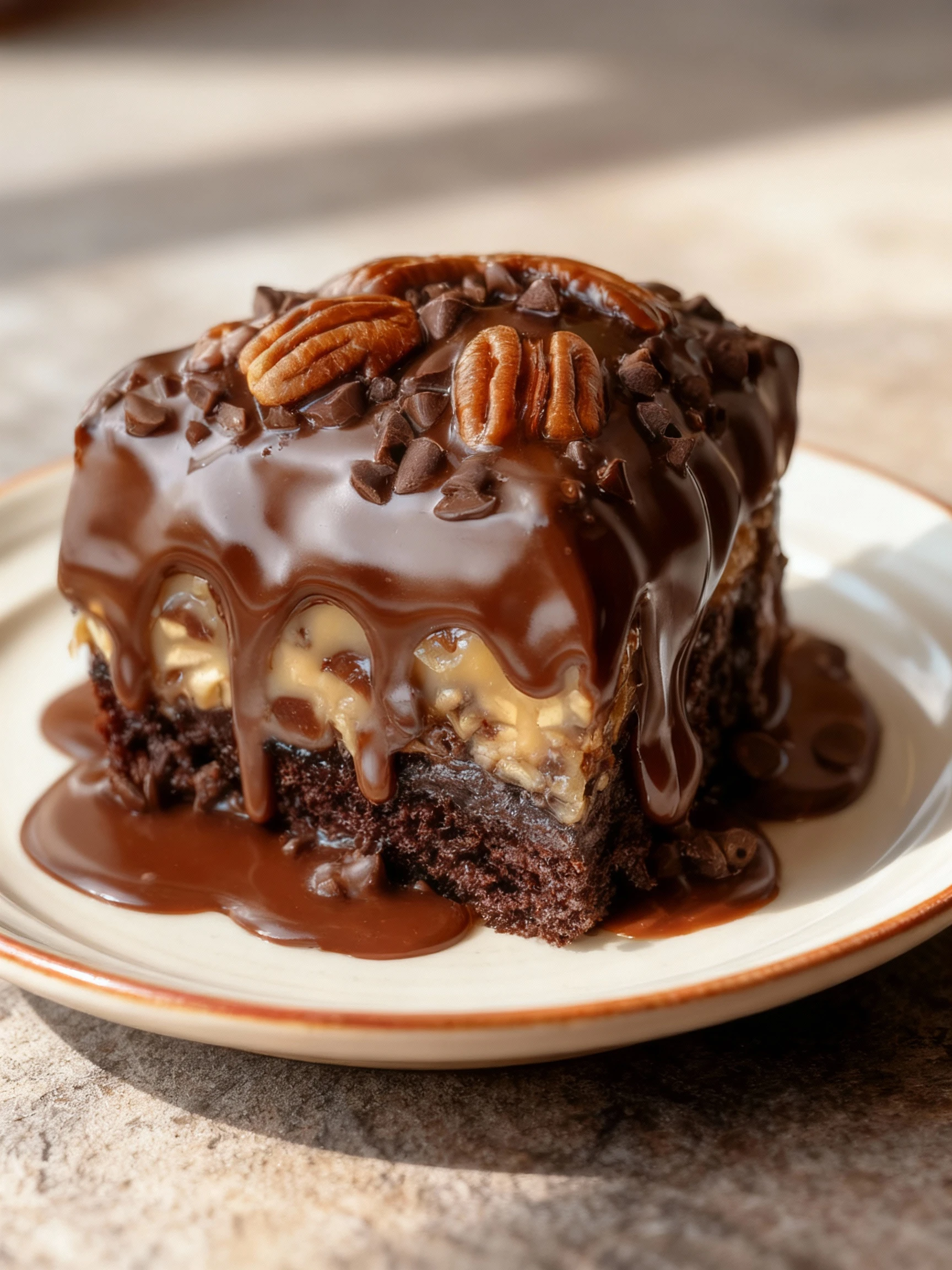 Chocolate Turtle Cake finished