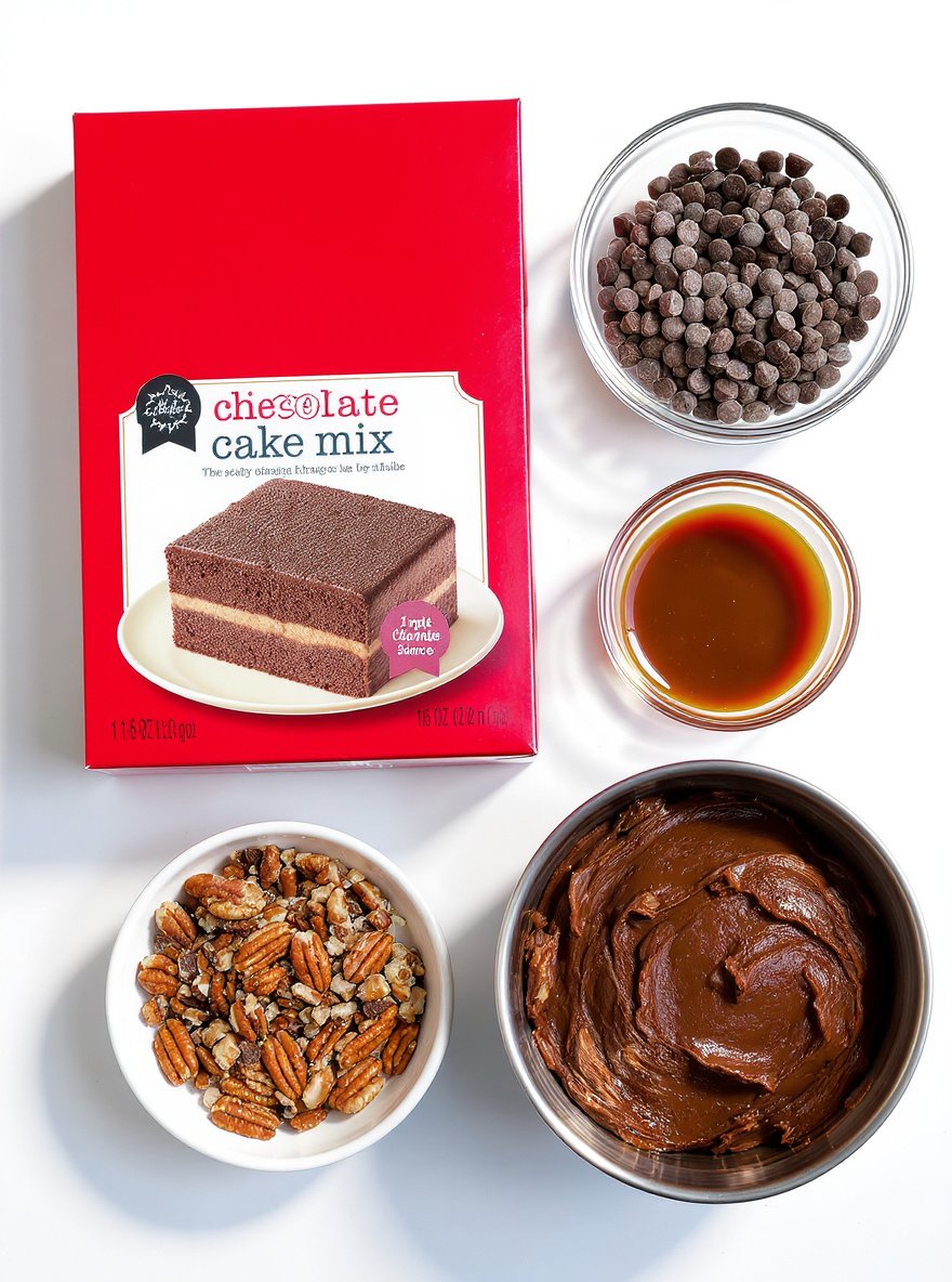 Chocolate Turtle Cake ingredients
