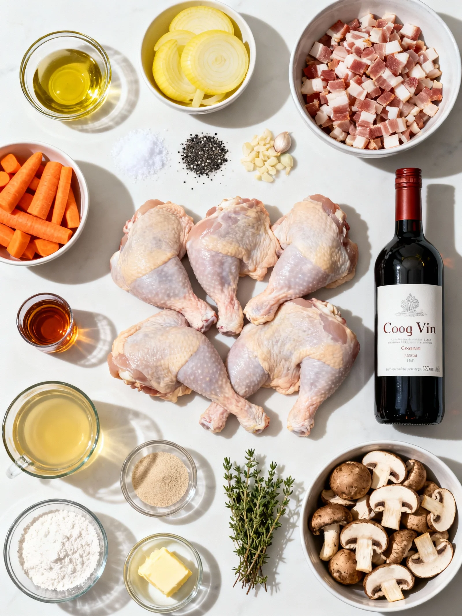 Coq au Vin ingredients