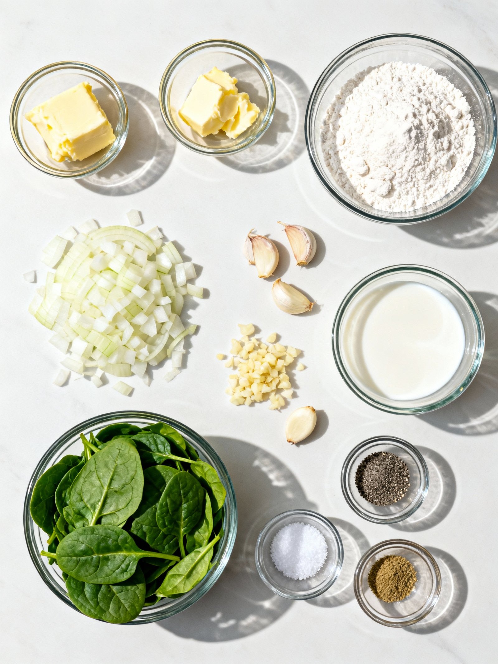 Creamed Spinach ingredients
