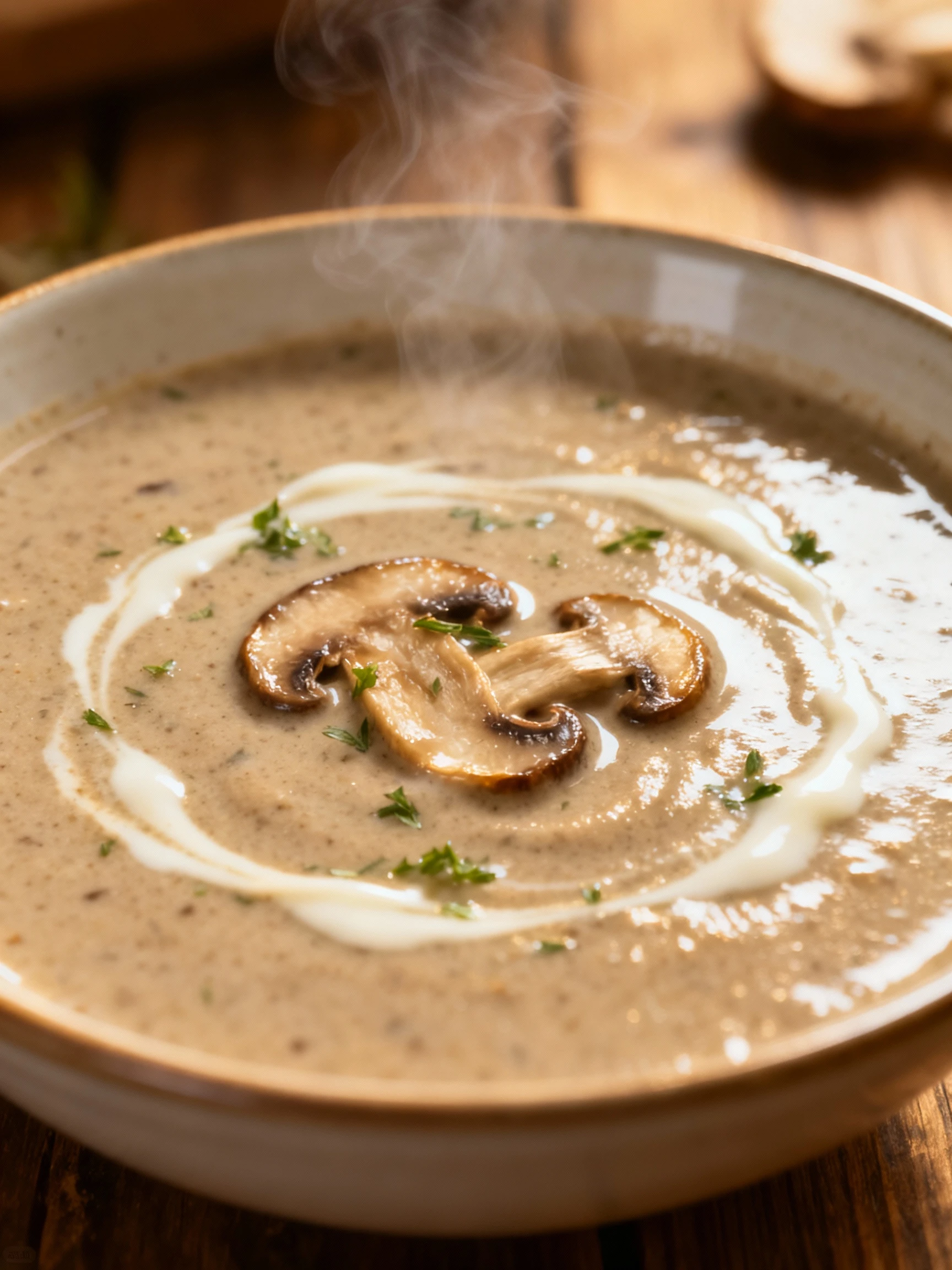 Creamy Mushroom Soup finished