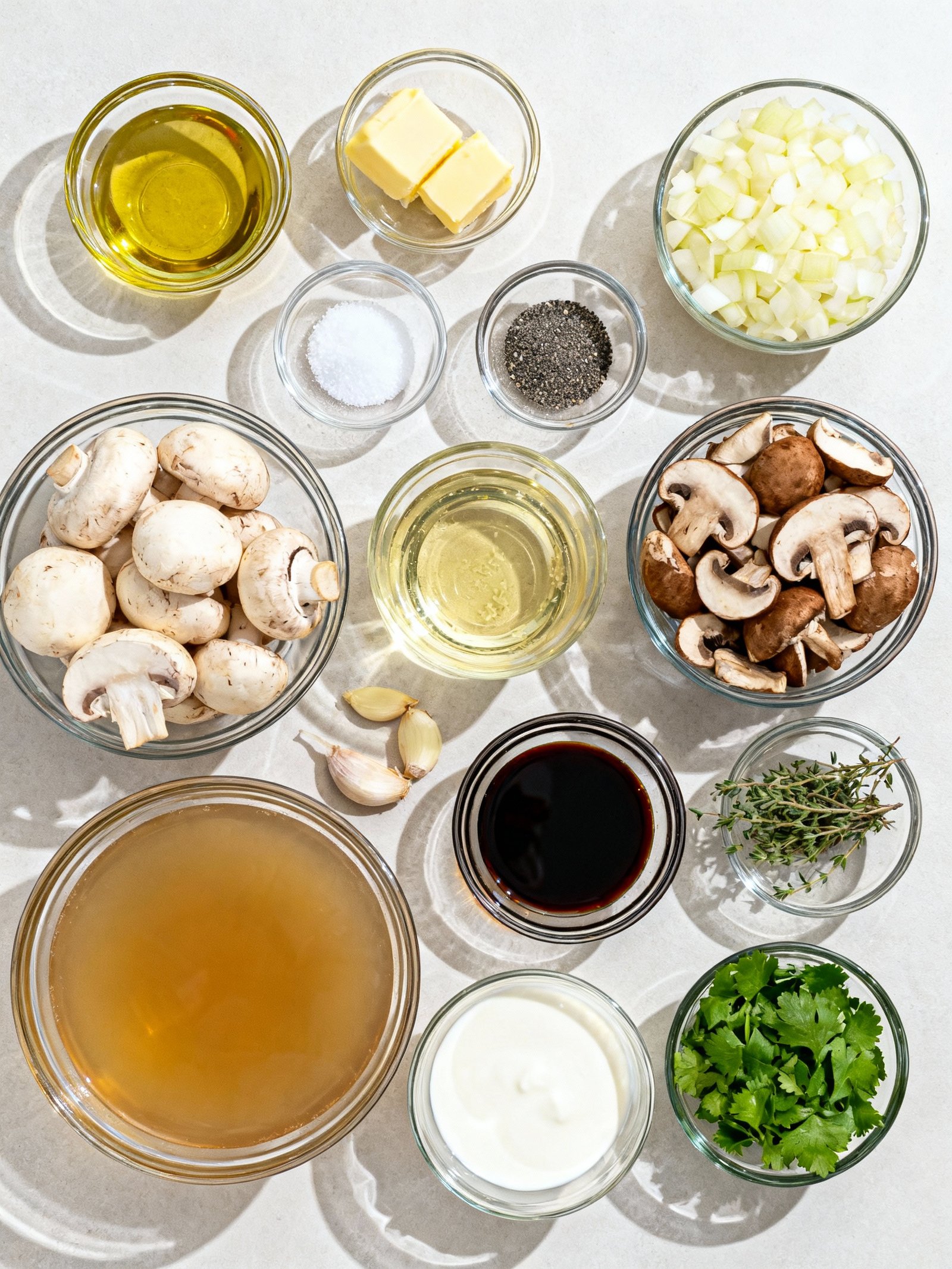 Creamy Mushroom Soup ingredients
