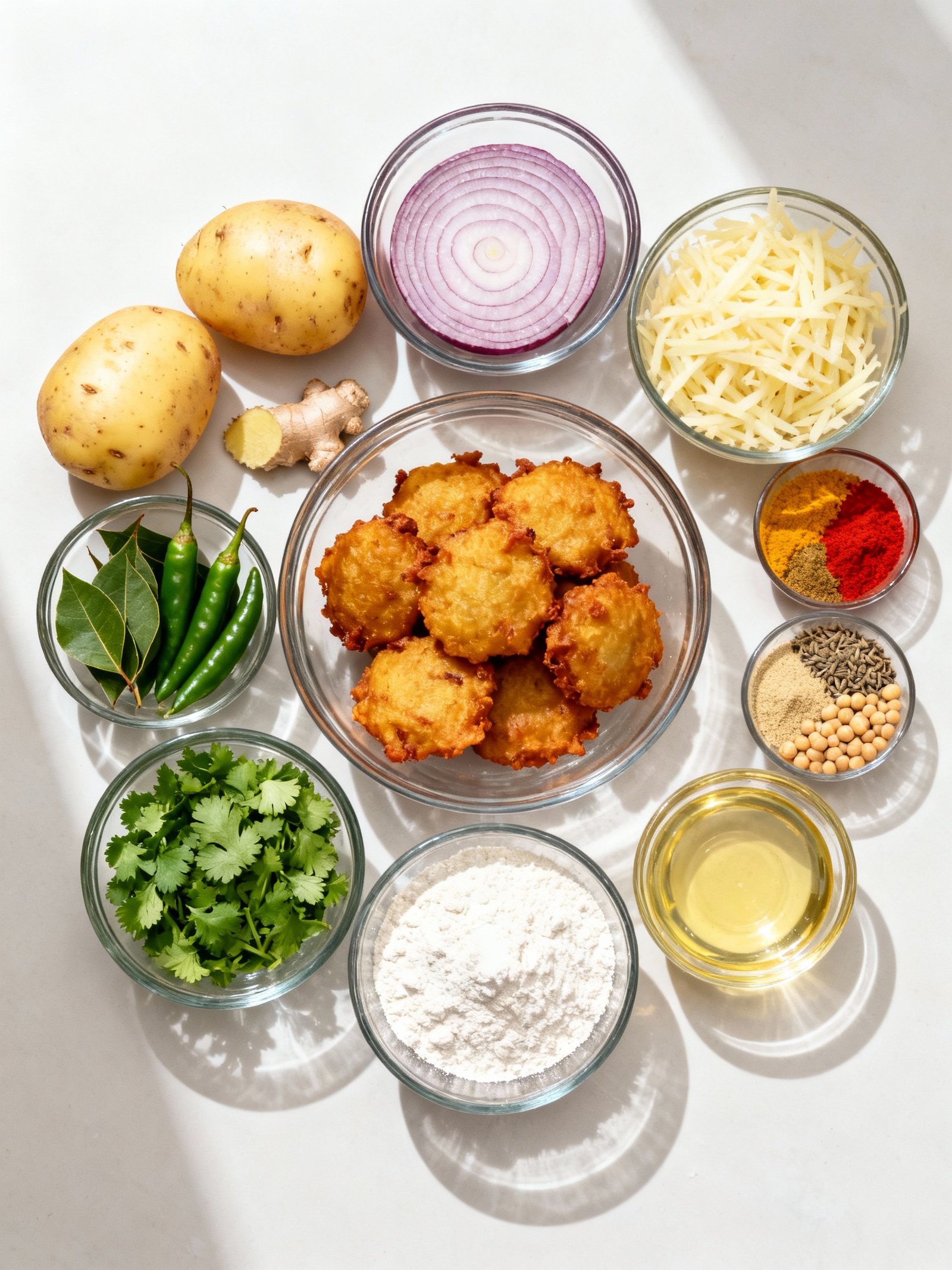 Crispy Potato Onion Fritters | Easy Aloo Pakora Recipe 😍 #shorts ingredients