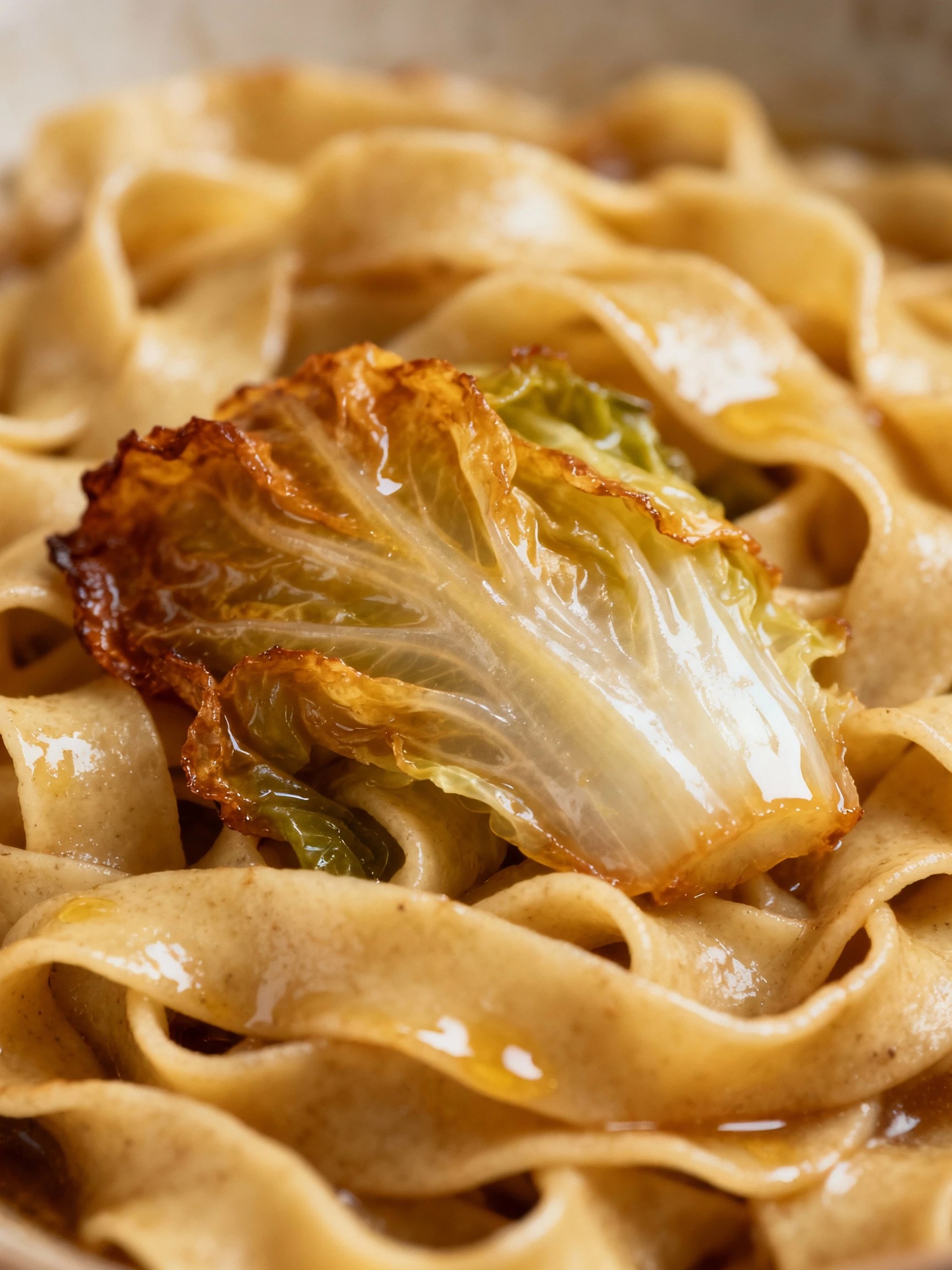Depression era Cabbage and Noodles (Haluski) finished