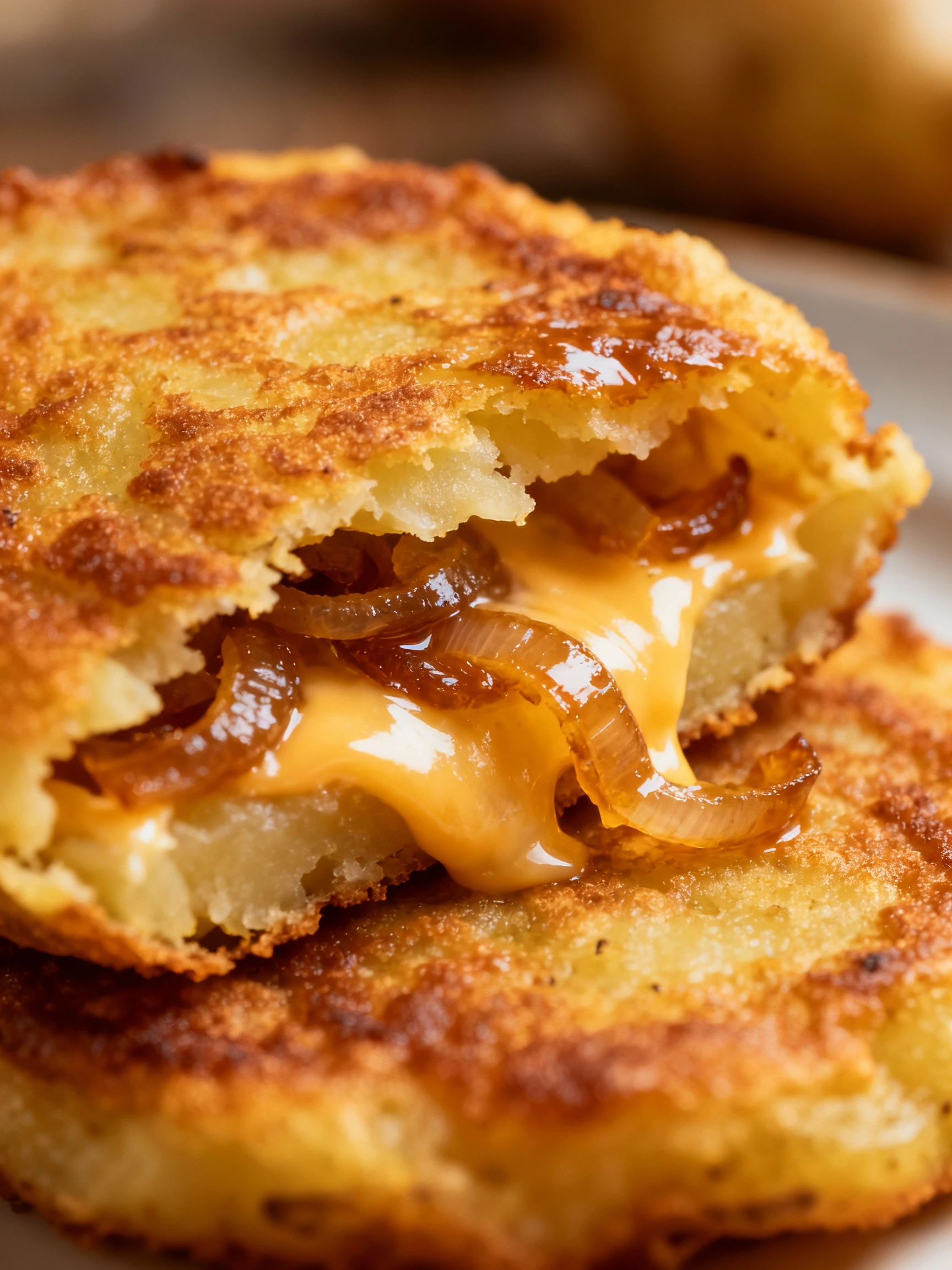 Depression era Stuffed Potato Pancakes finished