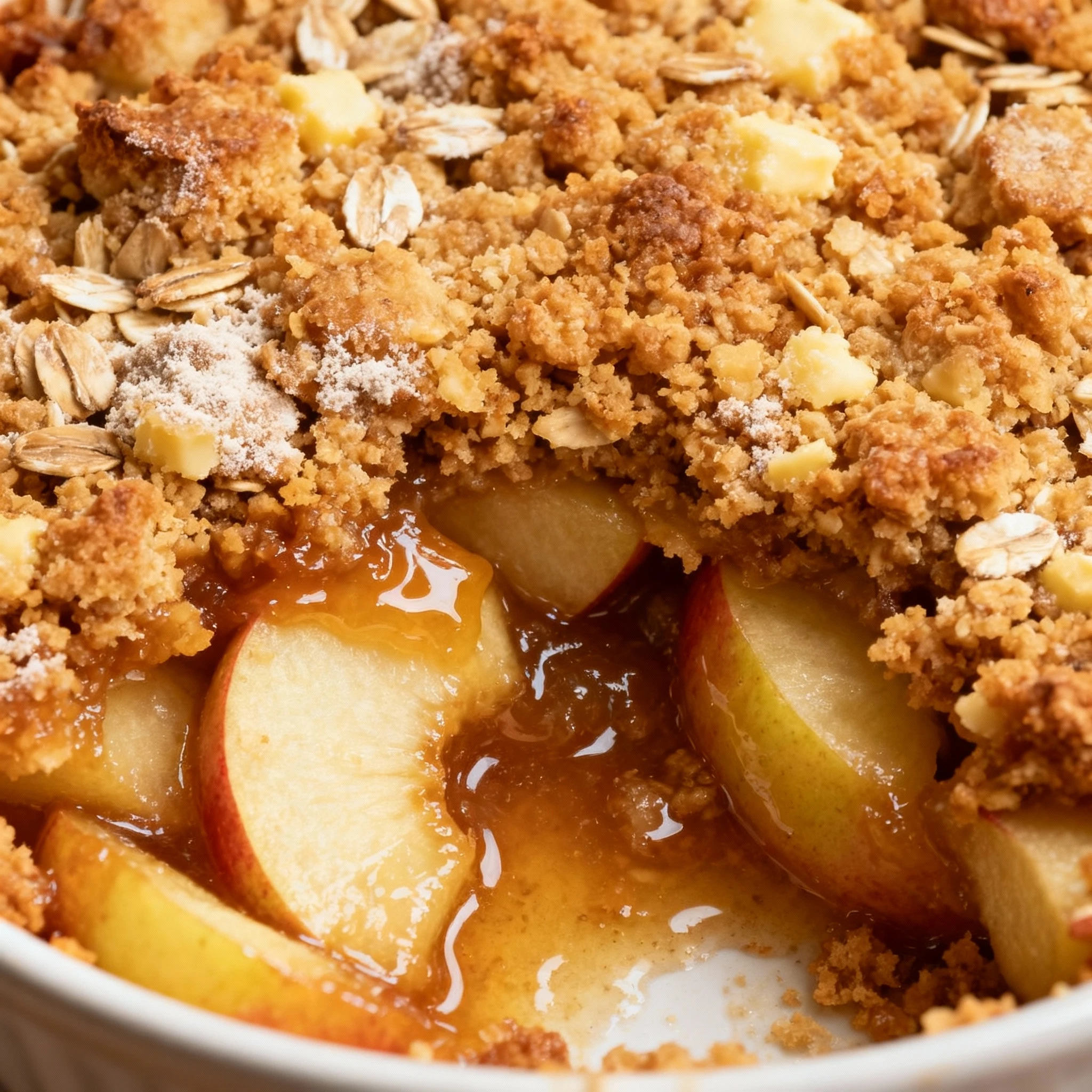 This easy homemade Apple Crumble is our favorite dessert with its sweet, caramelized apple filling and crumbly topping - most definitely a crowd pleaser finished