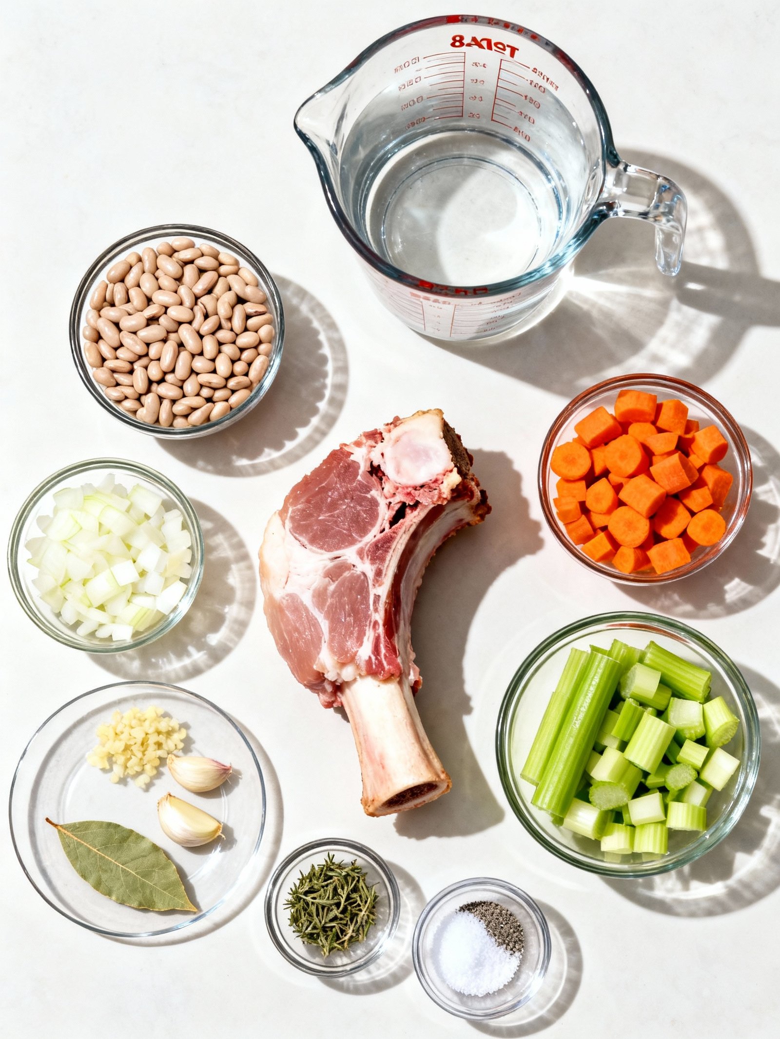 Ham and Bean Soup ingredients