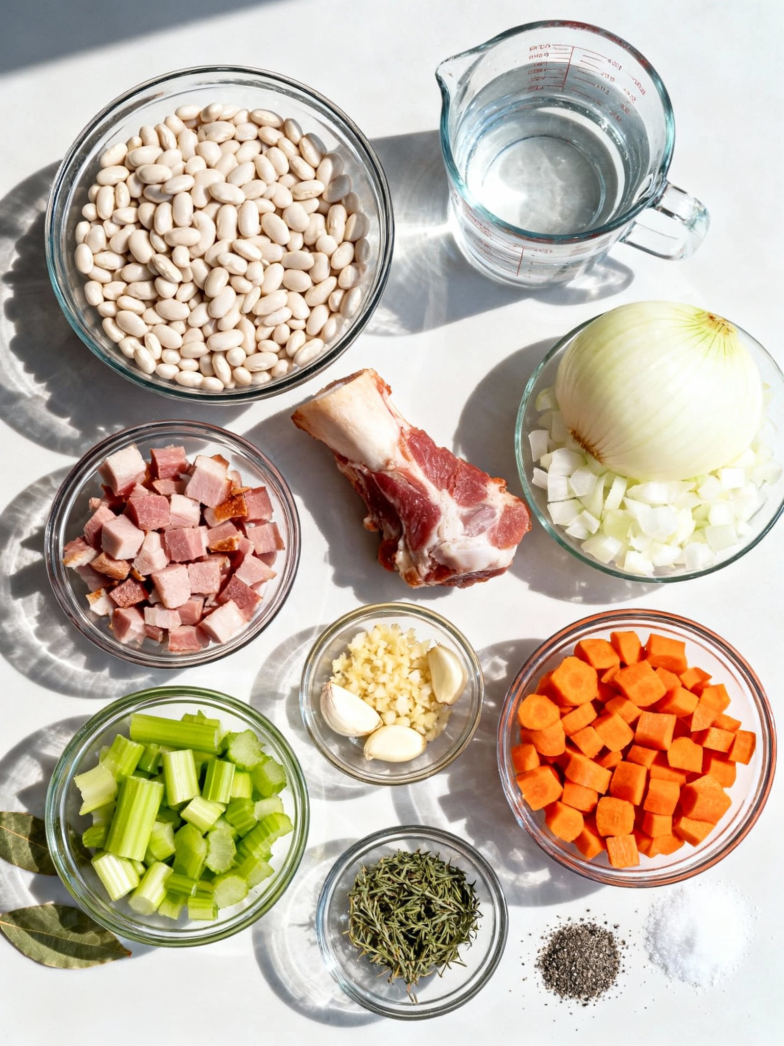 Ham and Bean Soup ingredients
