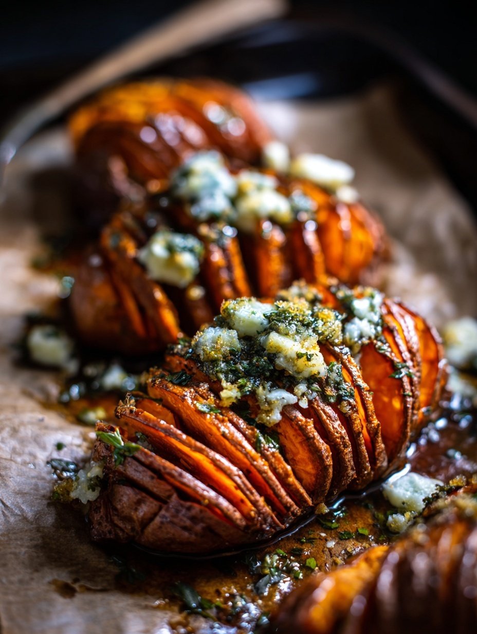 Hasselback Sweet Potatoes finished