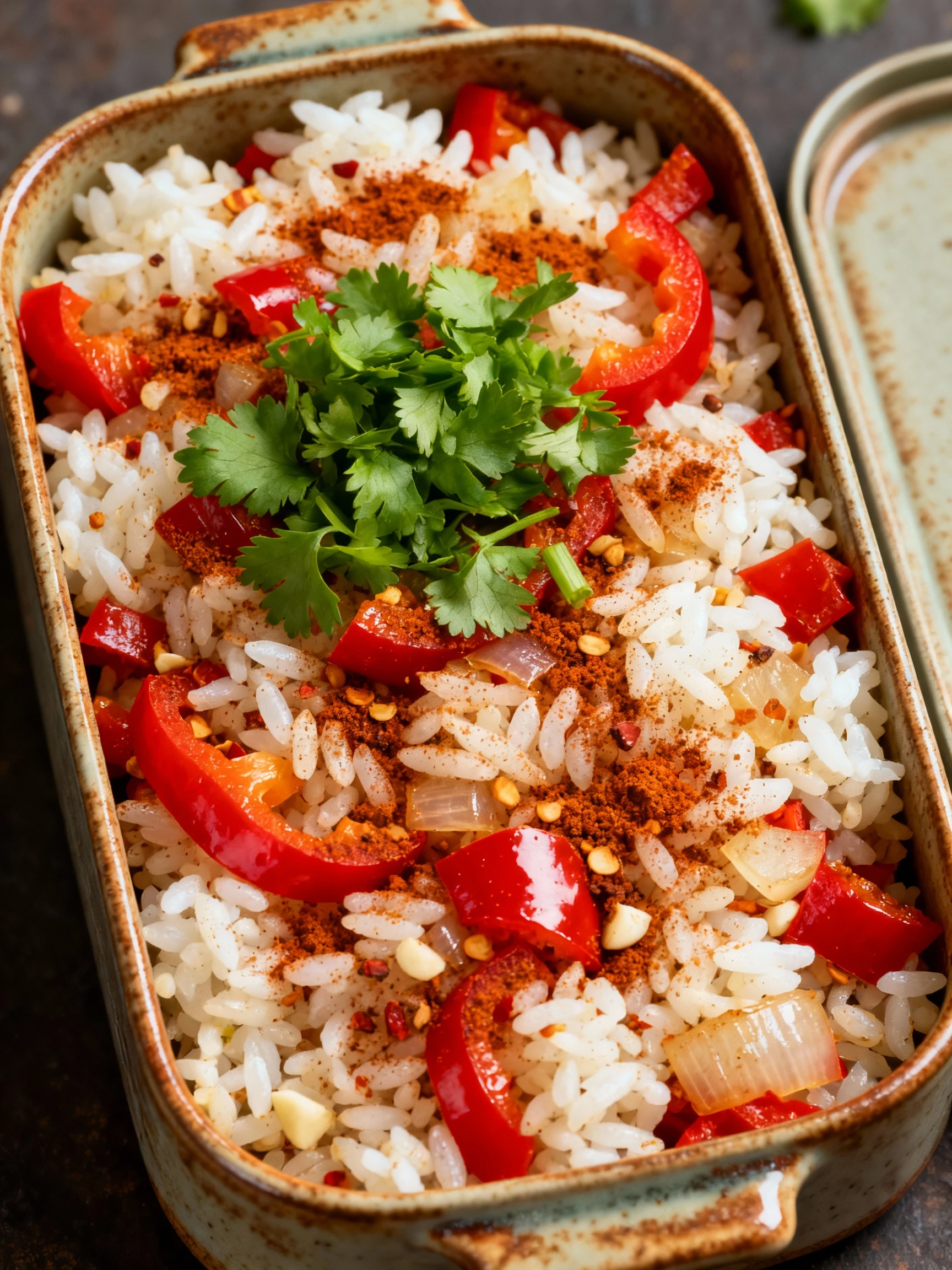 Instant Lunch Box Recipe Pepper Rice finished