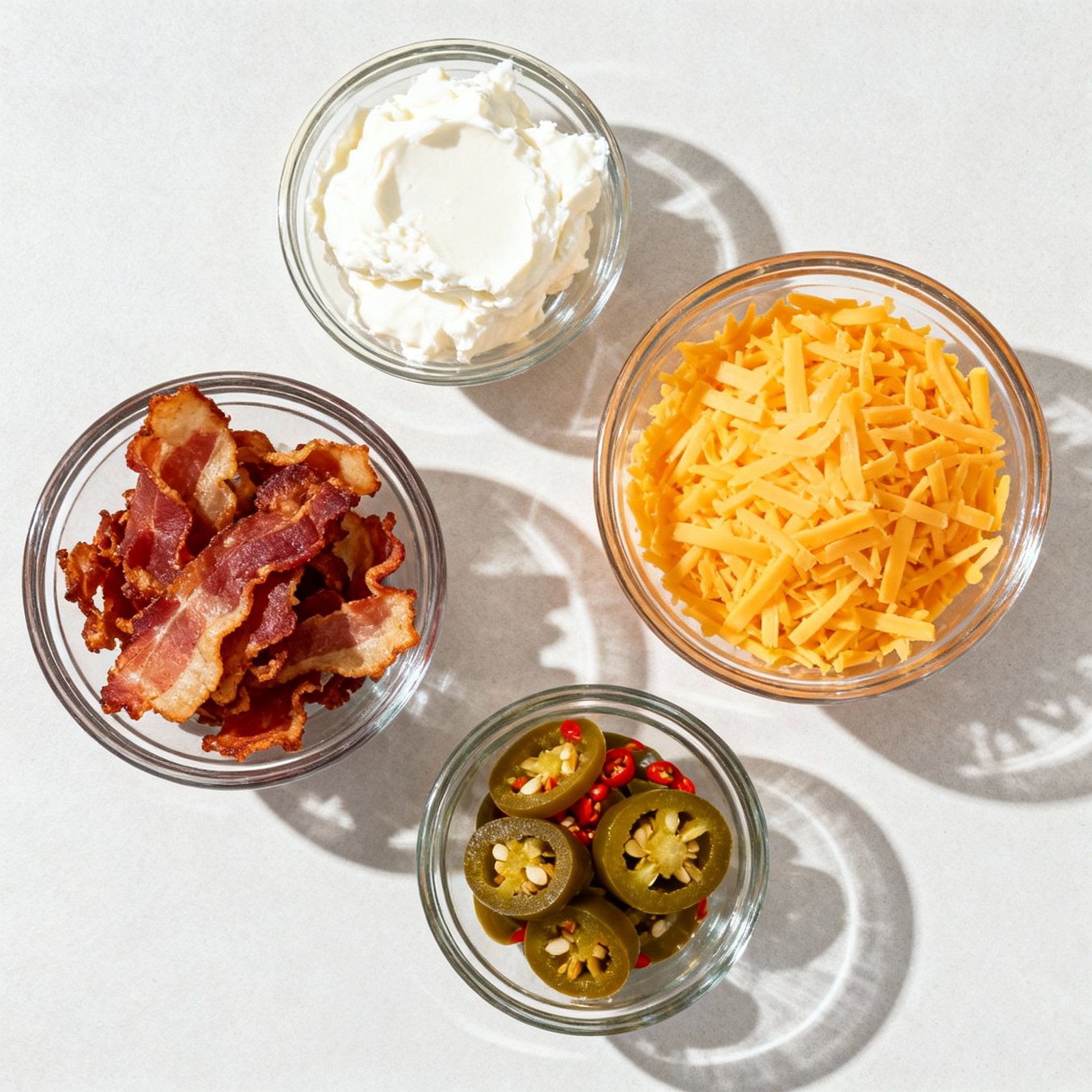 Game day just got an upgrade Loaded with cream cheese cheddar crispy bacon and a spicy jalapeño kick - these bites are the MVP of any snack table ingredients