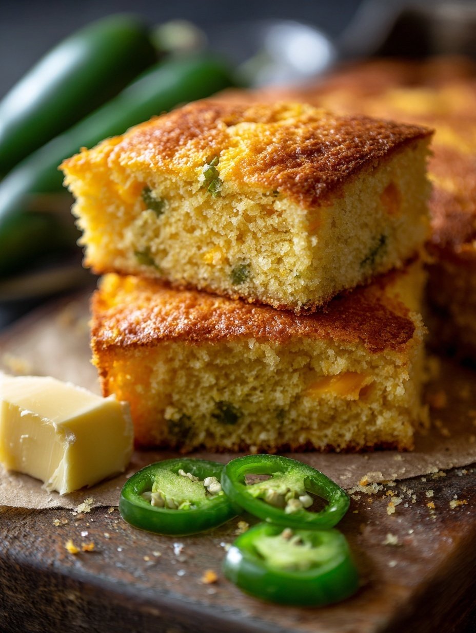 Jalapeño Cheddar Cornbread finished