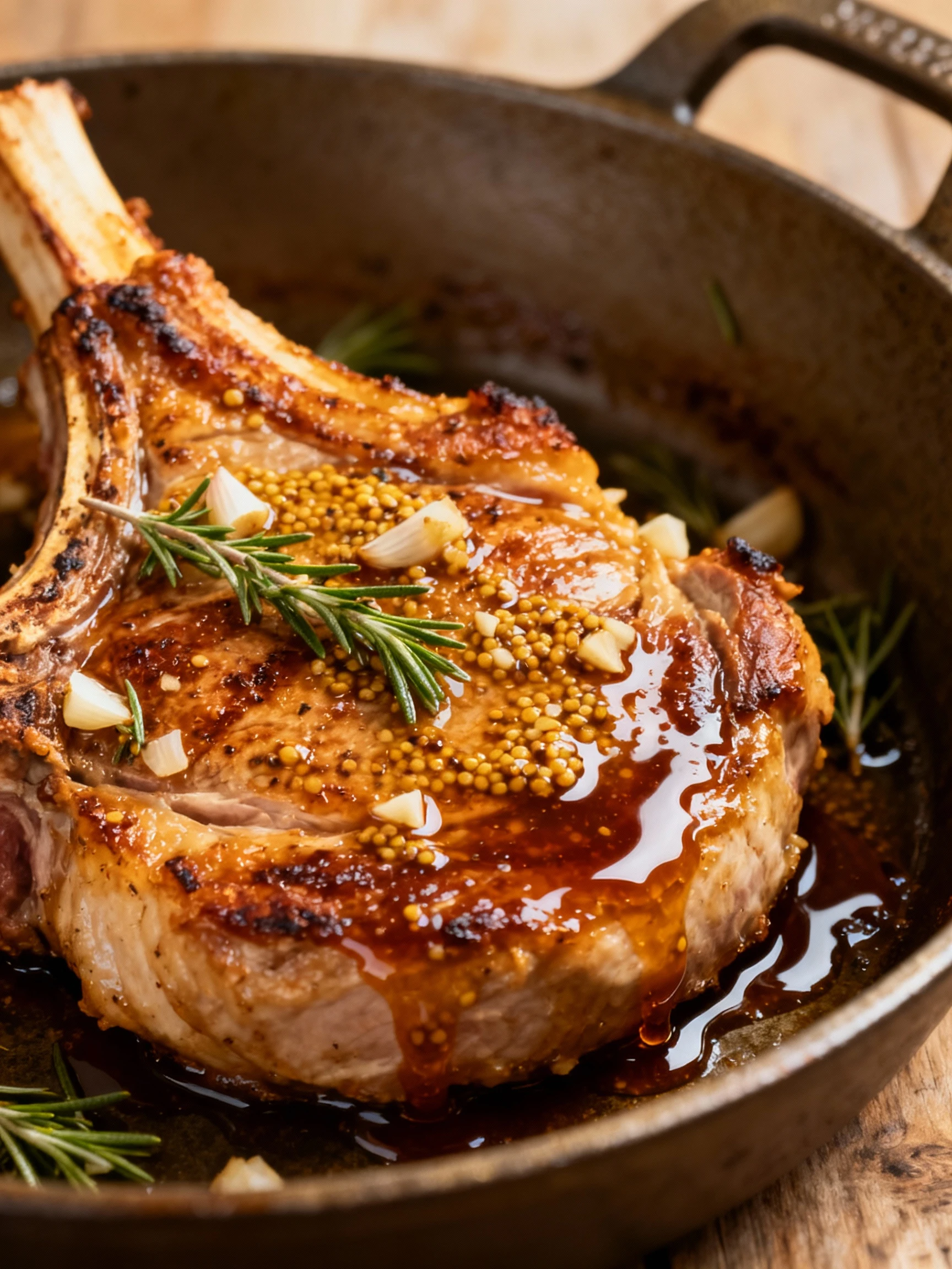 Maple Dijon Pork Chops finished