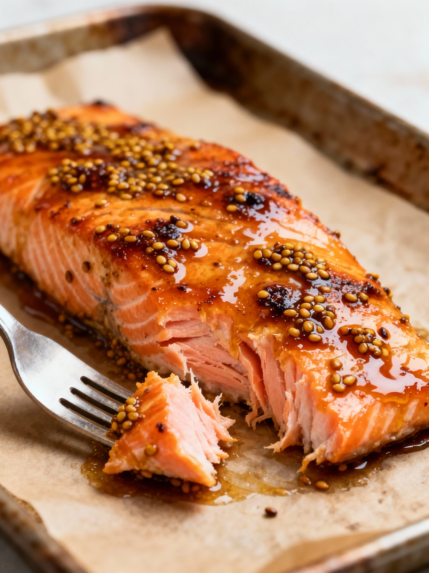 Maple-Mustard Salmon finished