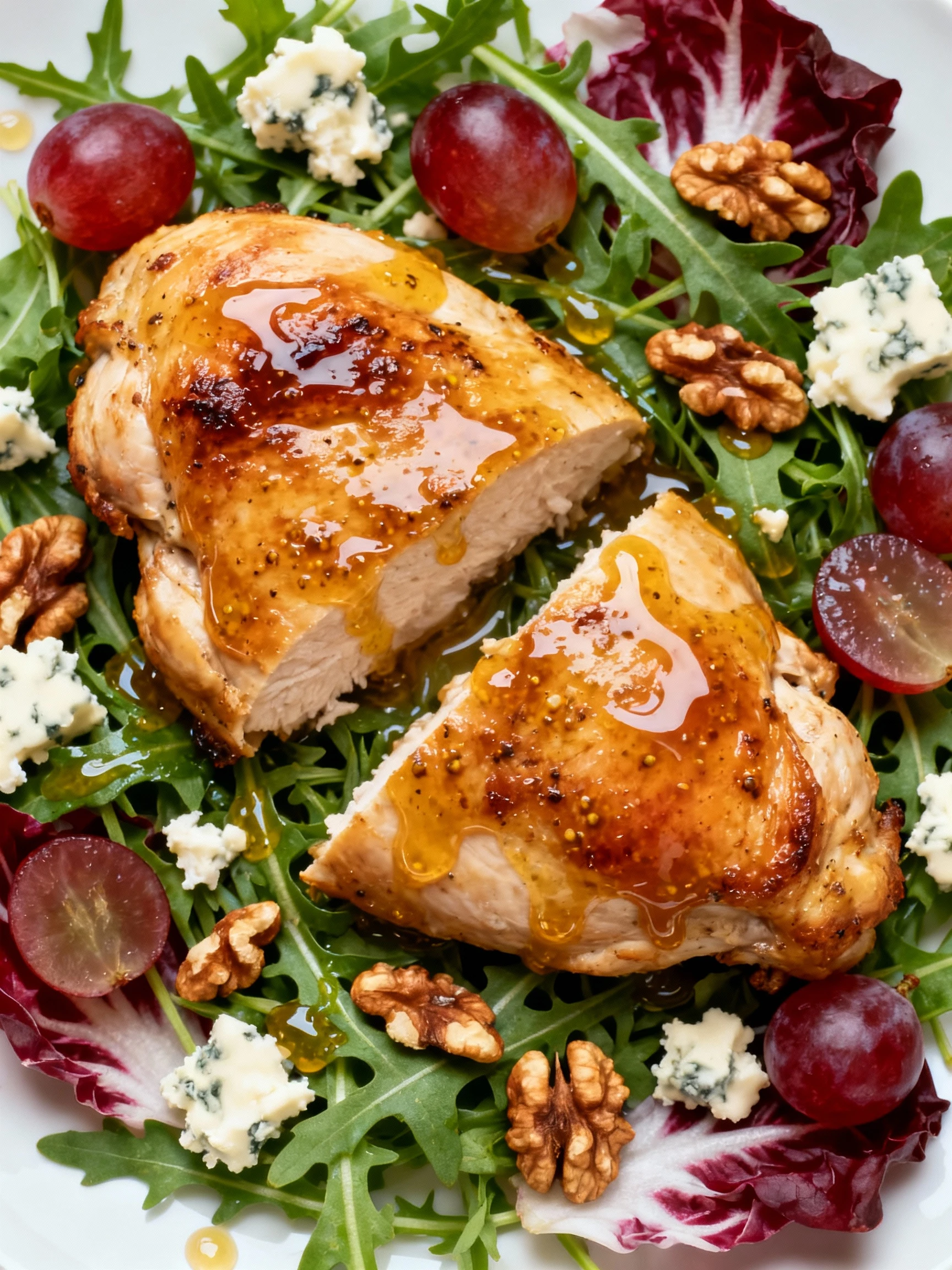 Pan roasted chicken dressed in pan drippings vinaigrette. #recipe finished