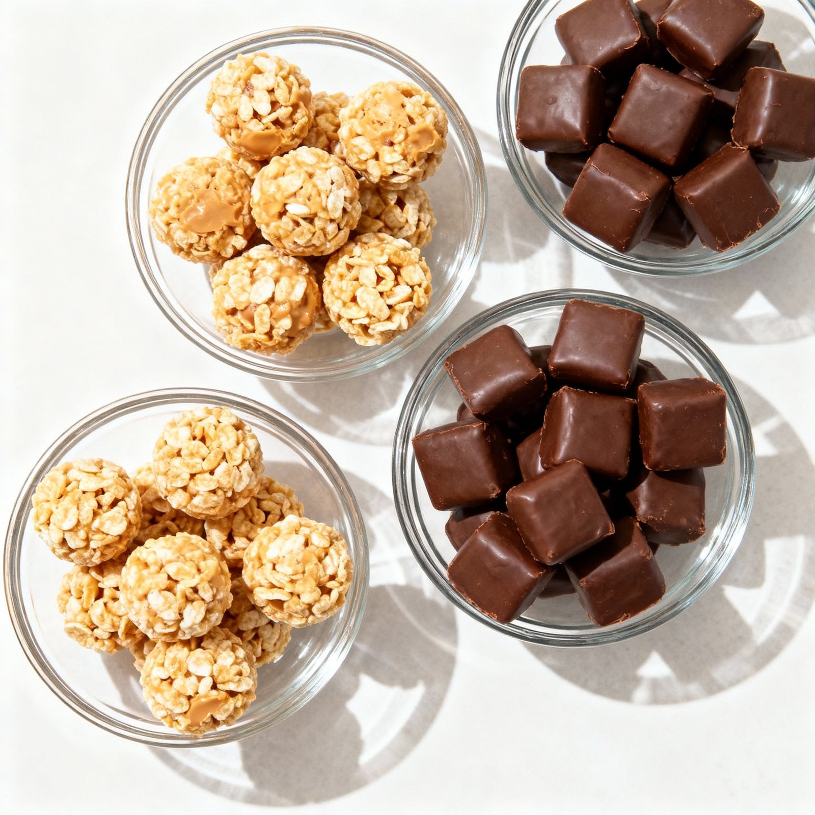 A little crunch makes ALL the difference These Peanut Butter Balls with Rice Krispies are sweet, salty and perfectly chocolate-coated. The ultimate bite-sized treat ingredients