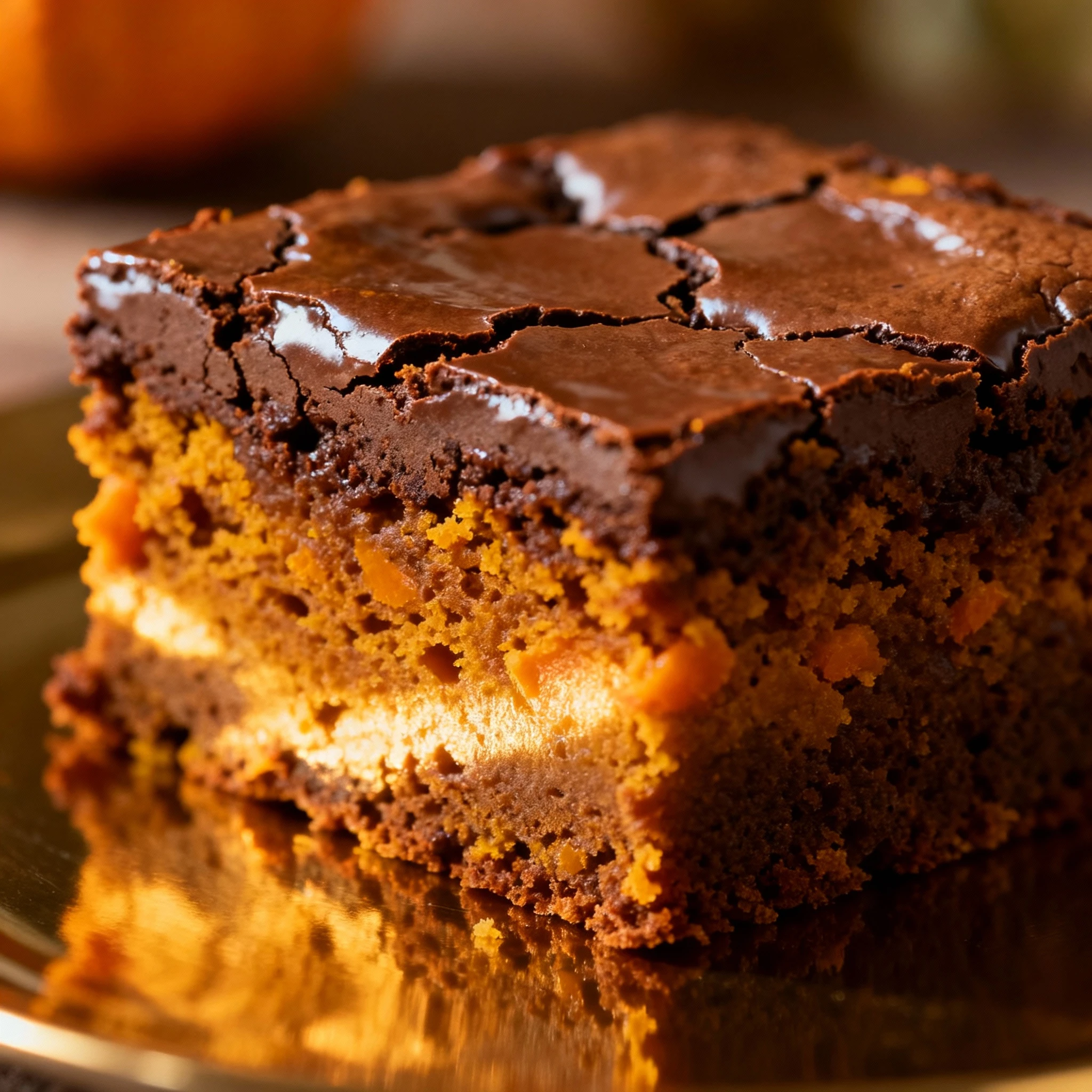 Brownies just got a fall makeover! These Pumpkin Brownies are rich, fudgy and bursting with fall flavor. finished