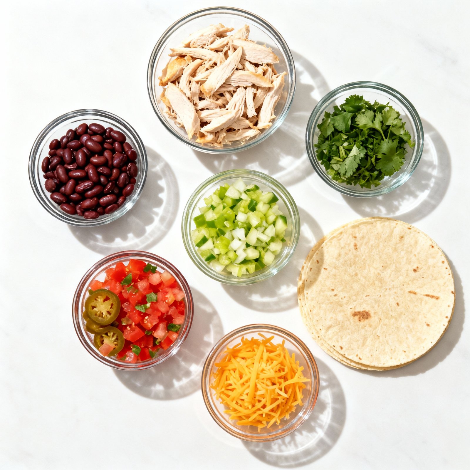 This quick and easy Chicken Taco Soup recipe is packed with tender chicken, beans, veggies and topped with your favorite taco toppings ingredients