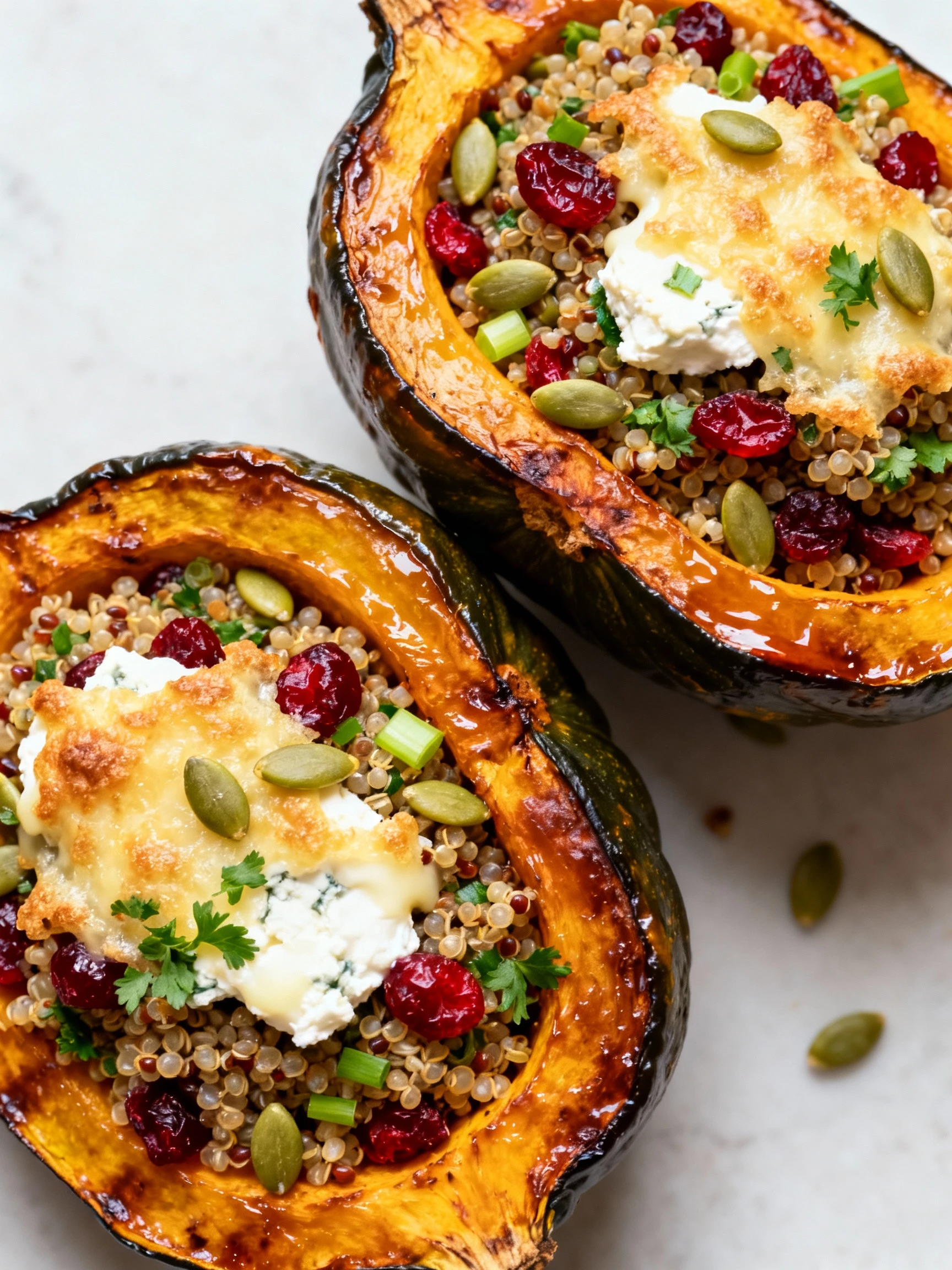 Recipe Title: Quinoa-Stuffed Acorn Squash finished