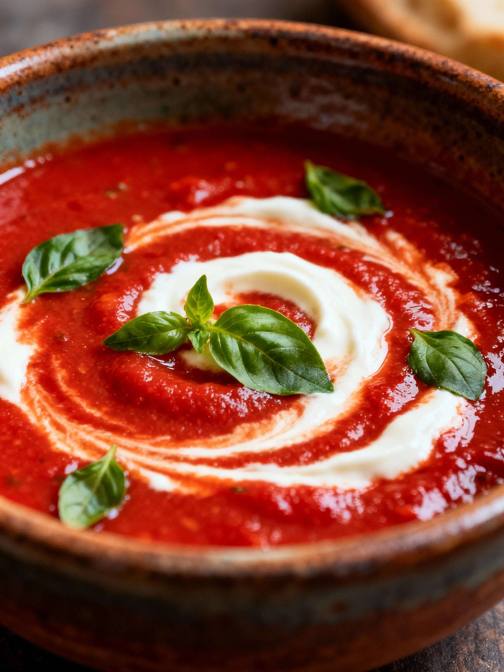 Roasted Tomato Basil Soup finished