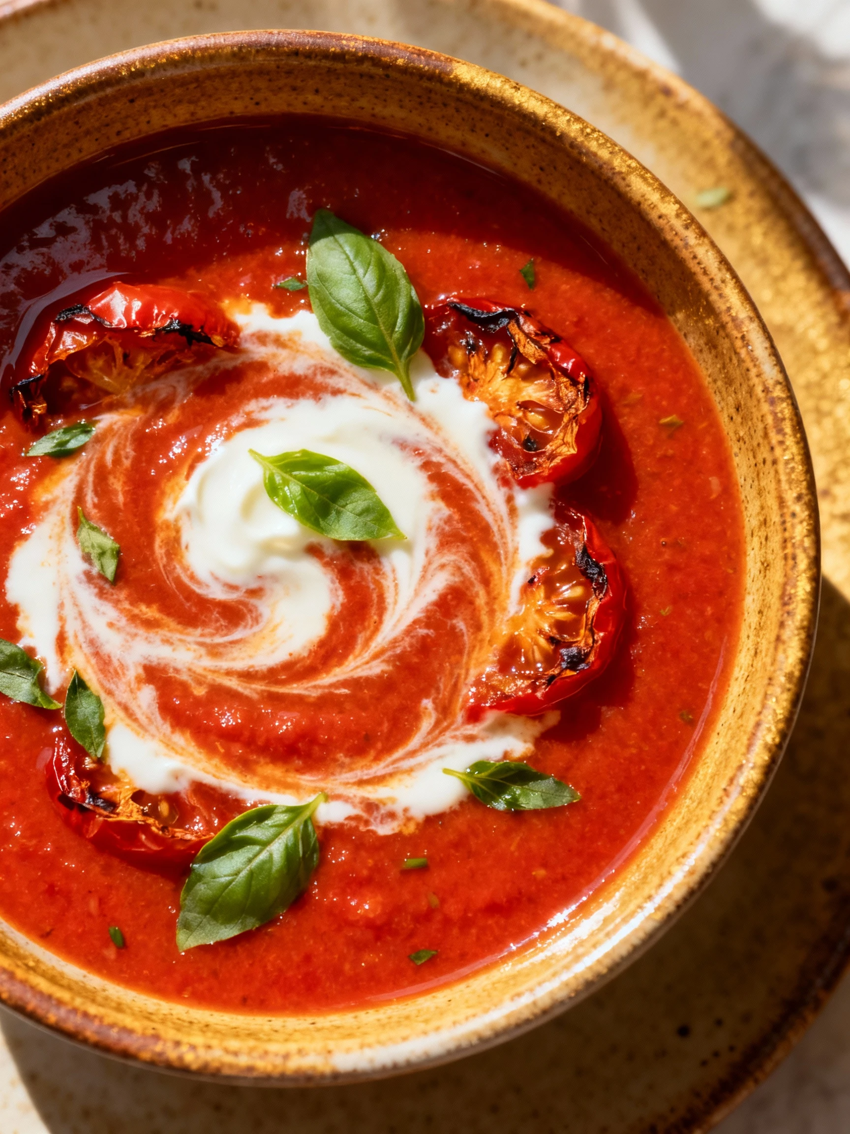 Roasted Tomato Basil Soup finished
