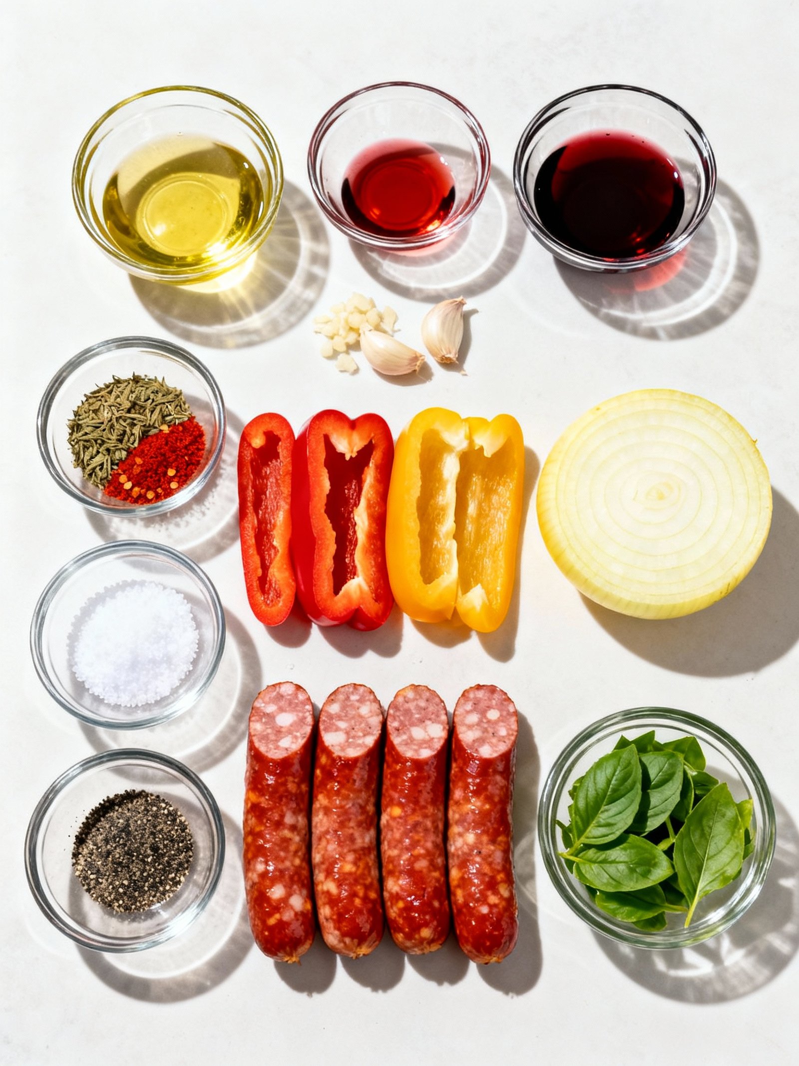 Sausage and Peppers ingredients